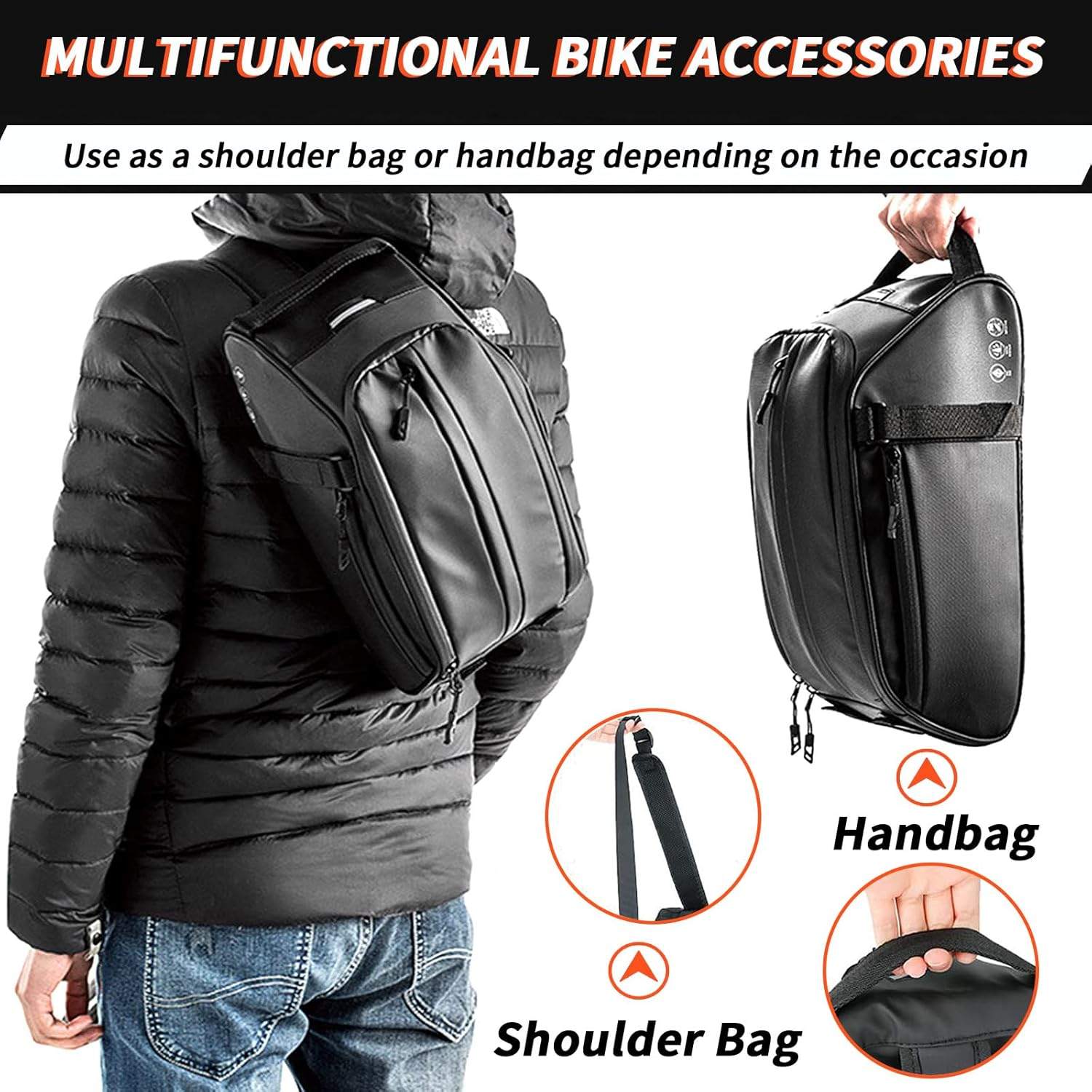 New Bike Bag Reflective Bicycle Pannier Rack  or Cross Body Bag - photo 2
