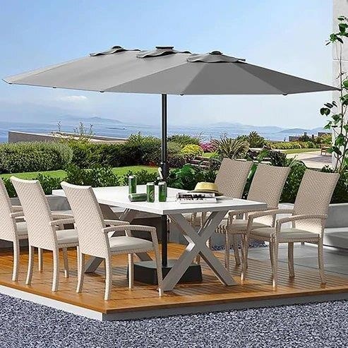 Large Double Patio Umbrella - 15ft Wide - photo 3