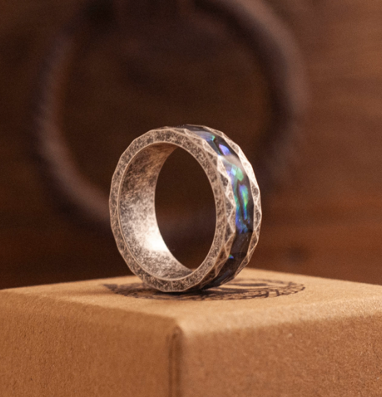 Men's Wood & Abalone Inlay Rings - photo 3