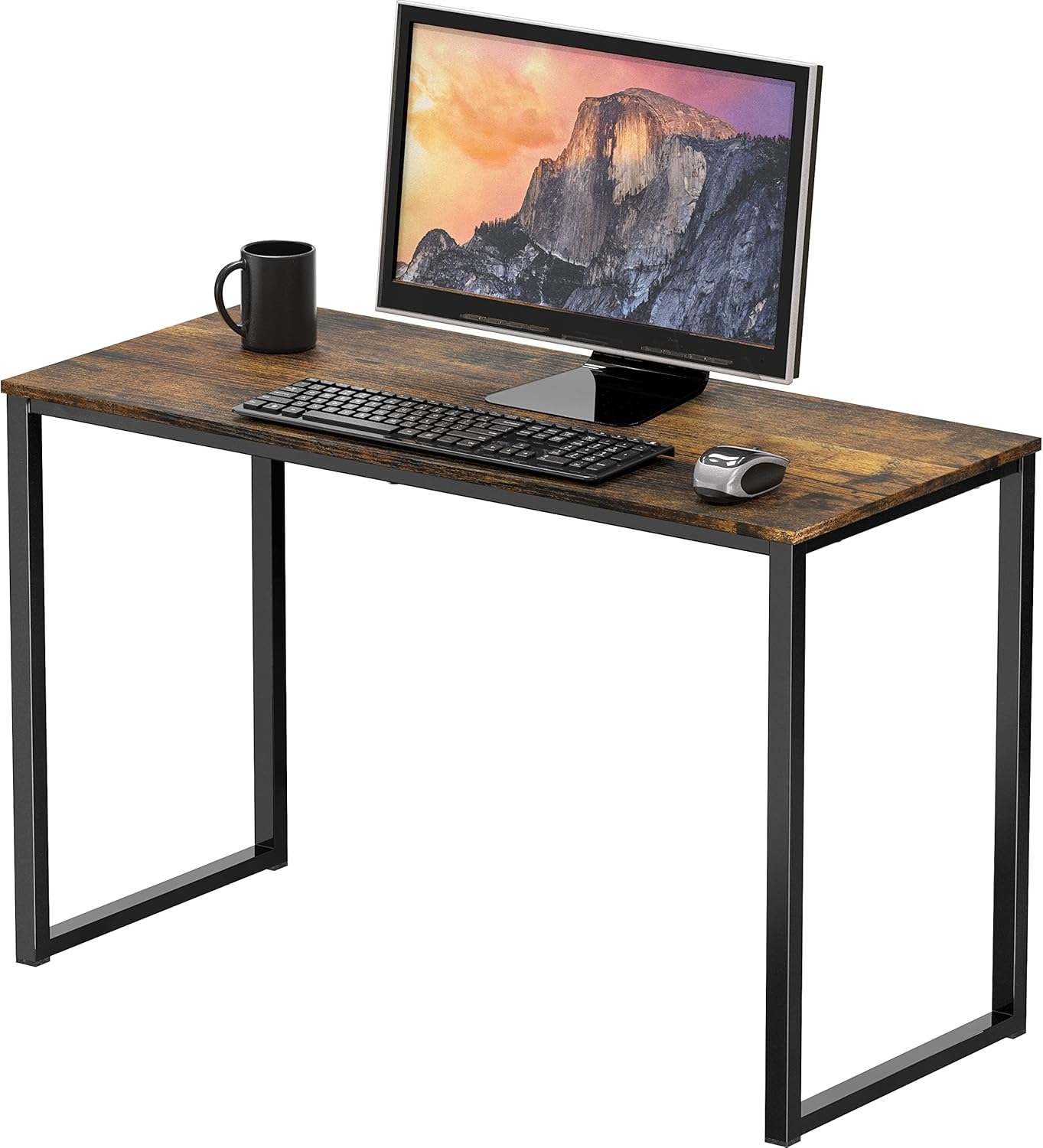 Home Office Desk with Black Metal Frame - 32" L x 16" W