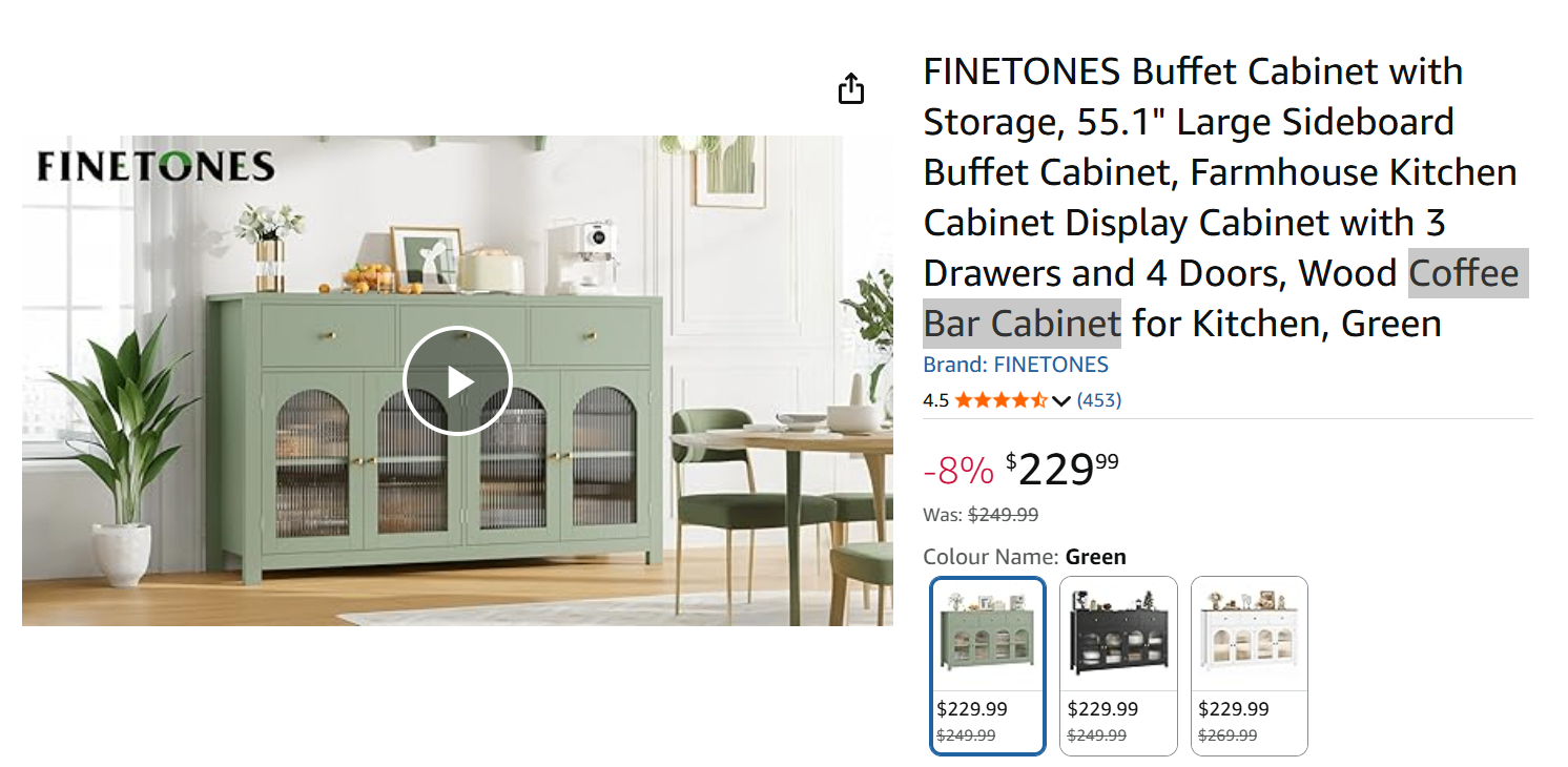 FINETONES Buffet Cabinet - Green - photo 5