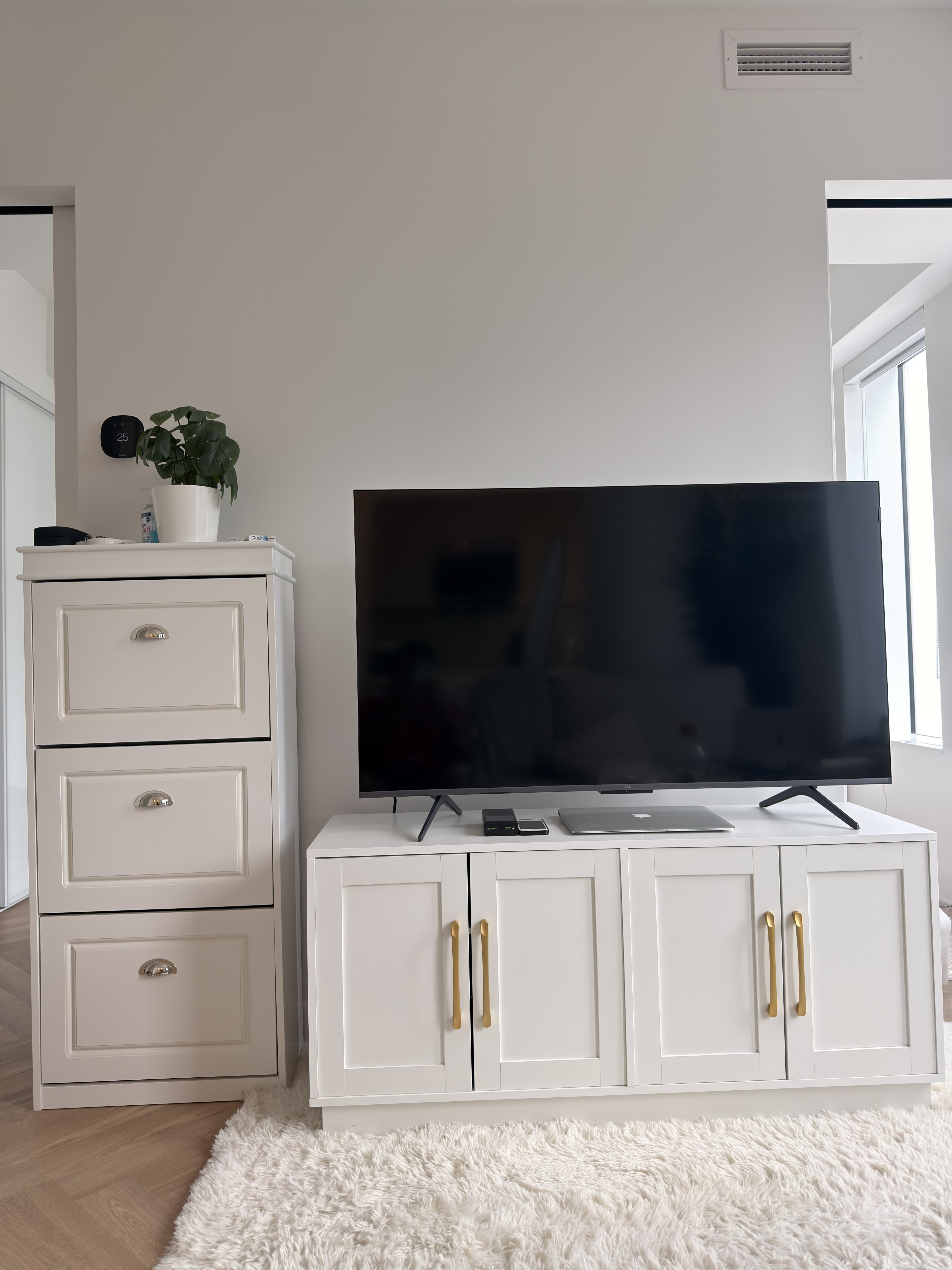 Modern White TV Stand For Sale