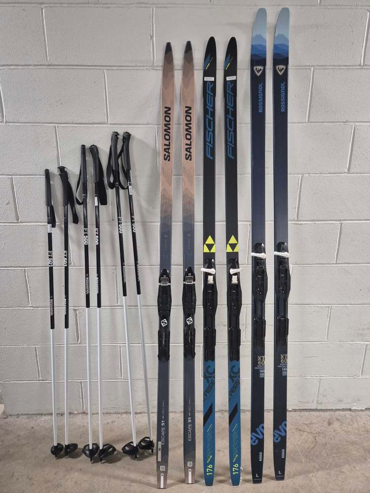 3 Complete XC Ski Sets – Rossignol / Fischer / Salomon