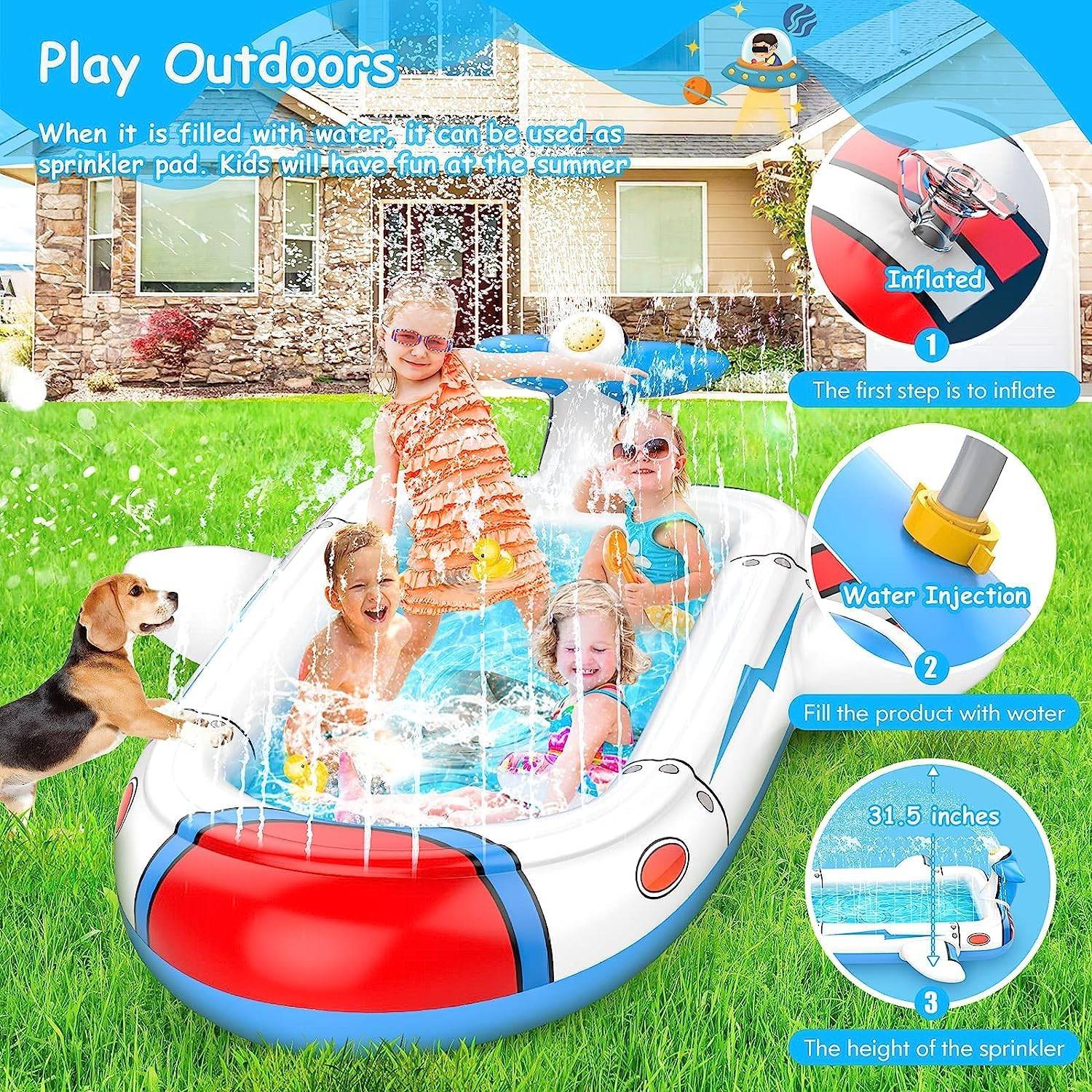 WELIN Splash Pad Sprinkler for Kids - 68" - photo 5