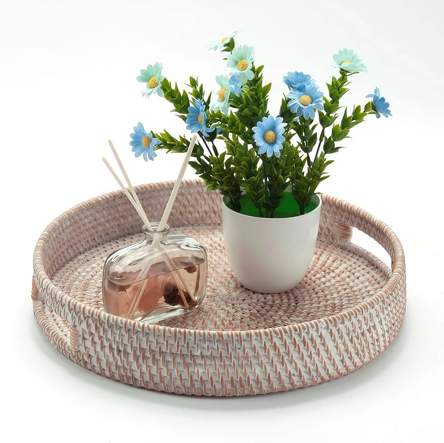 16.9 inch Round Rattan Tray - photo 3