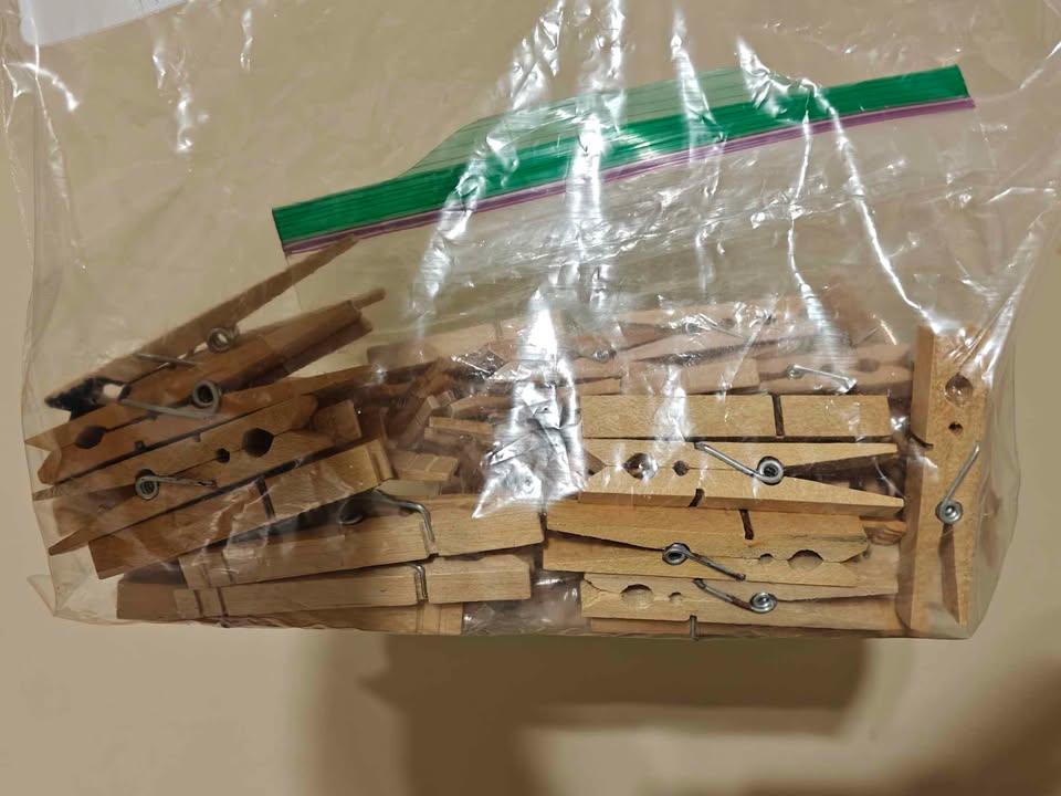 Wooden clothespins
