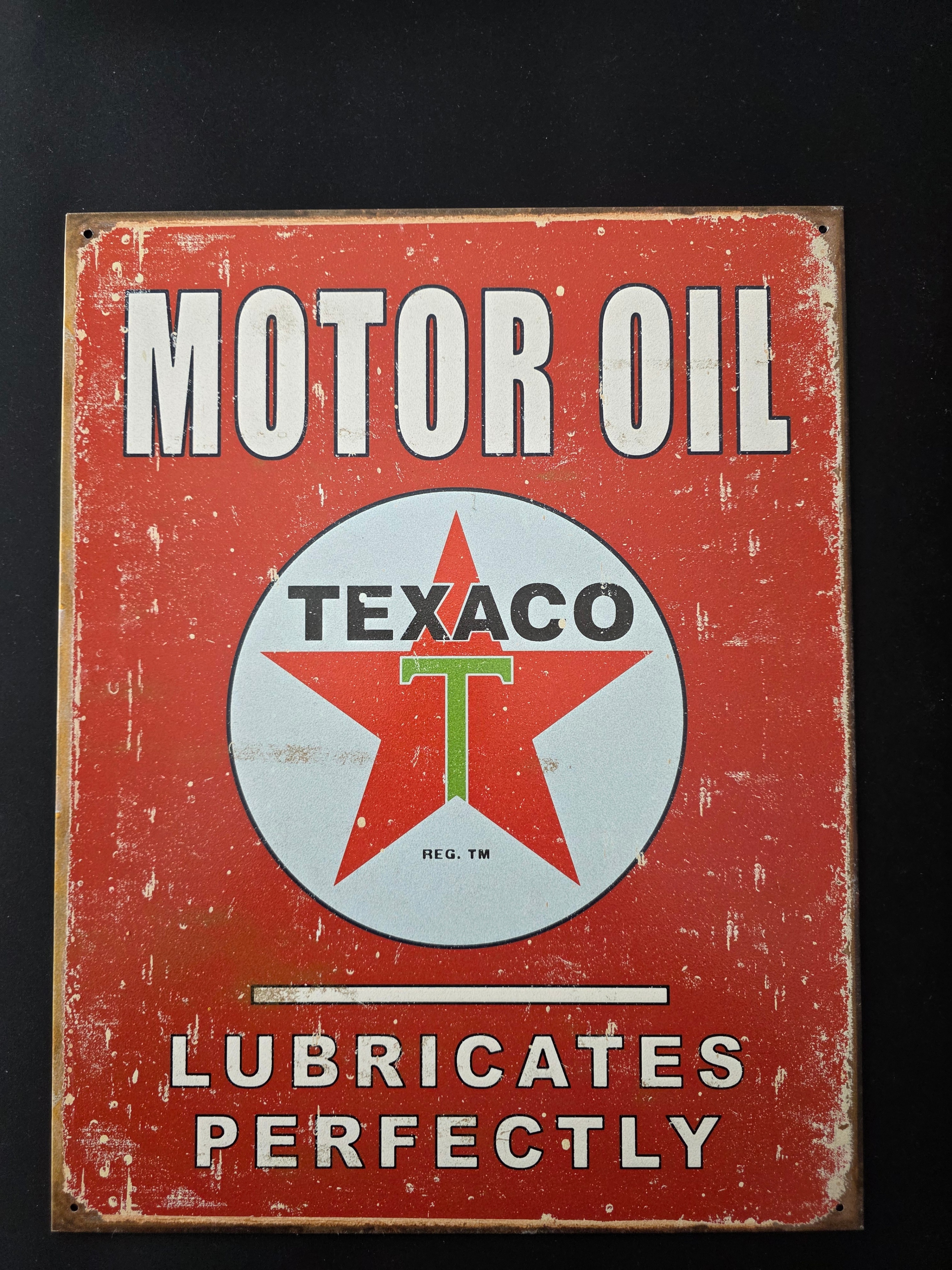 Vintage‐Style Texaco Motor Oil Metal Sign – Retro Garage Decor - photo 2