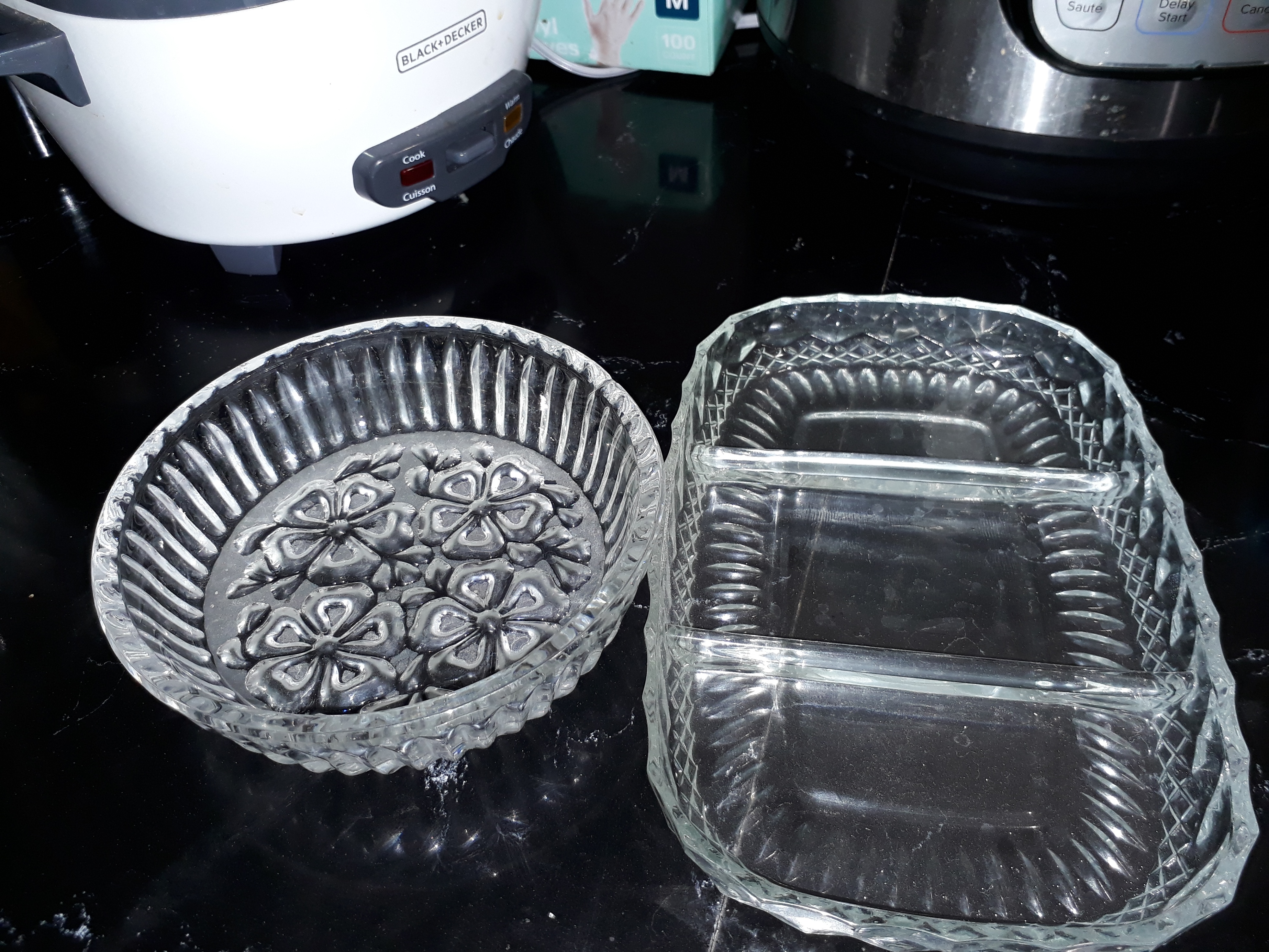 Glass Serving Bowls - One Round, One Divided