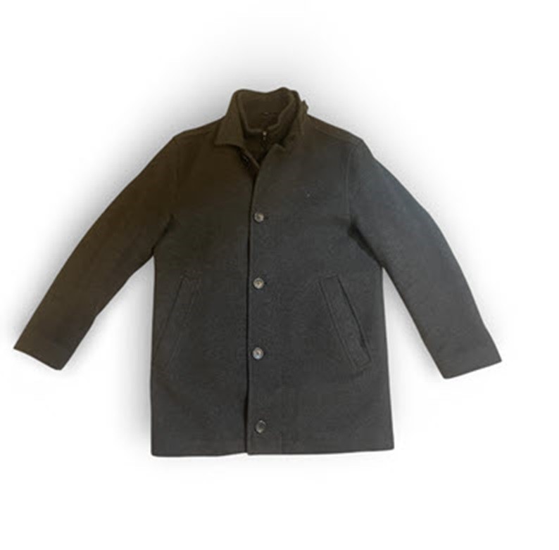 Men's Wool & Cashmere Blend Charcoal Gray Coat (Med)