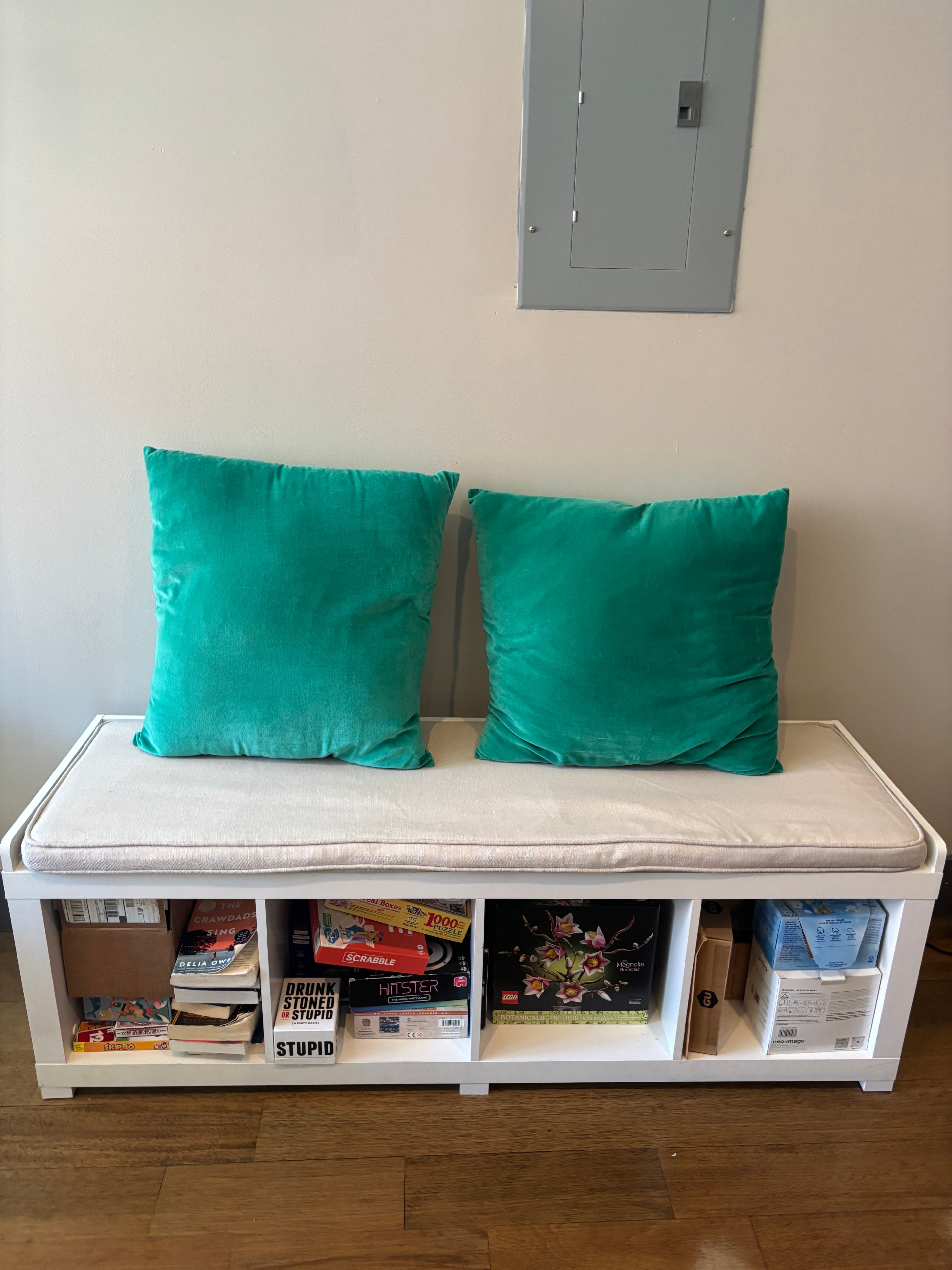 Better Homes & Gardens White 4 Cube Storage Bench