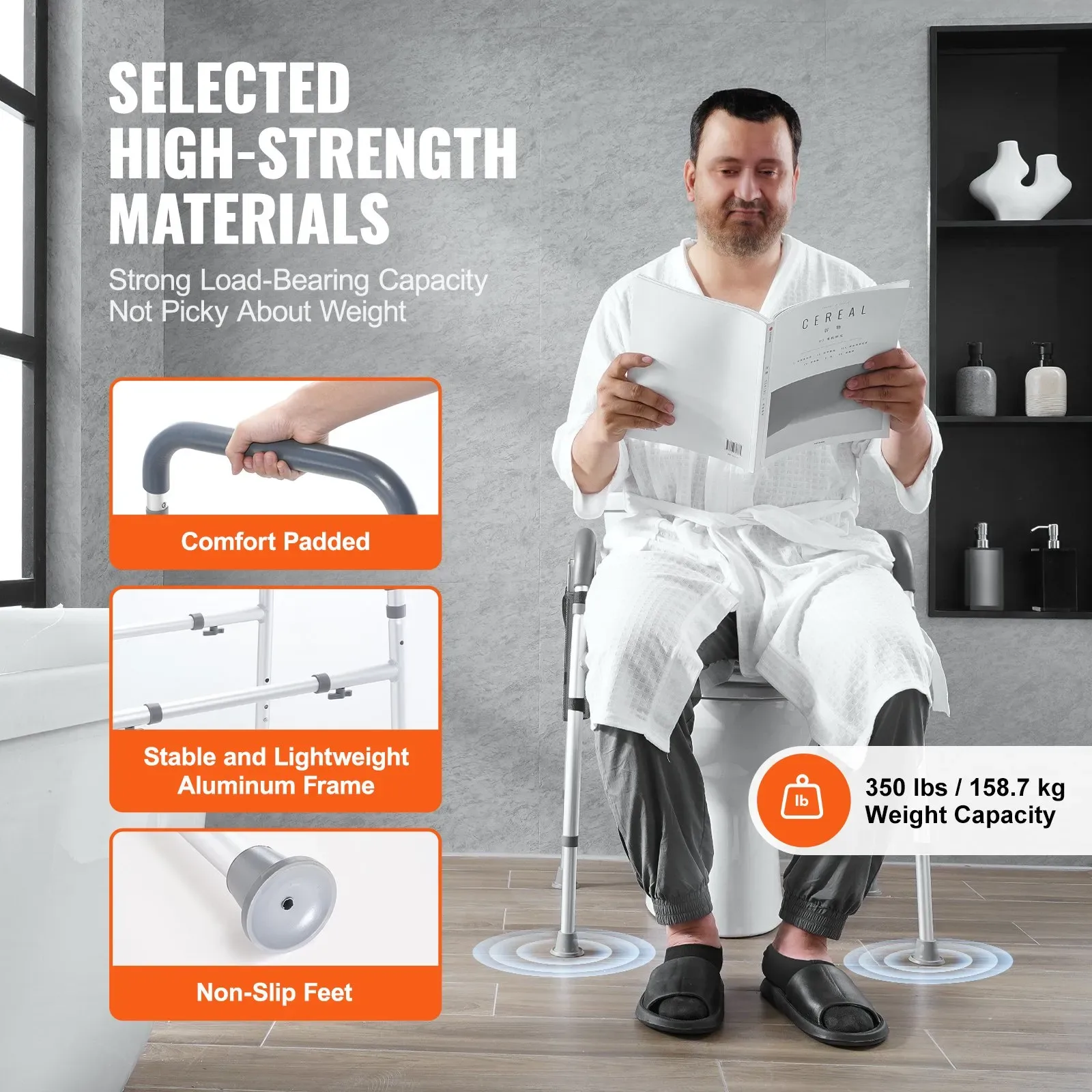 VEVOR Raised Toilet Seat, 7-Position Height Adjustment - photo 2