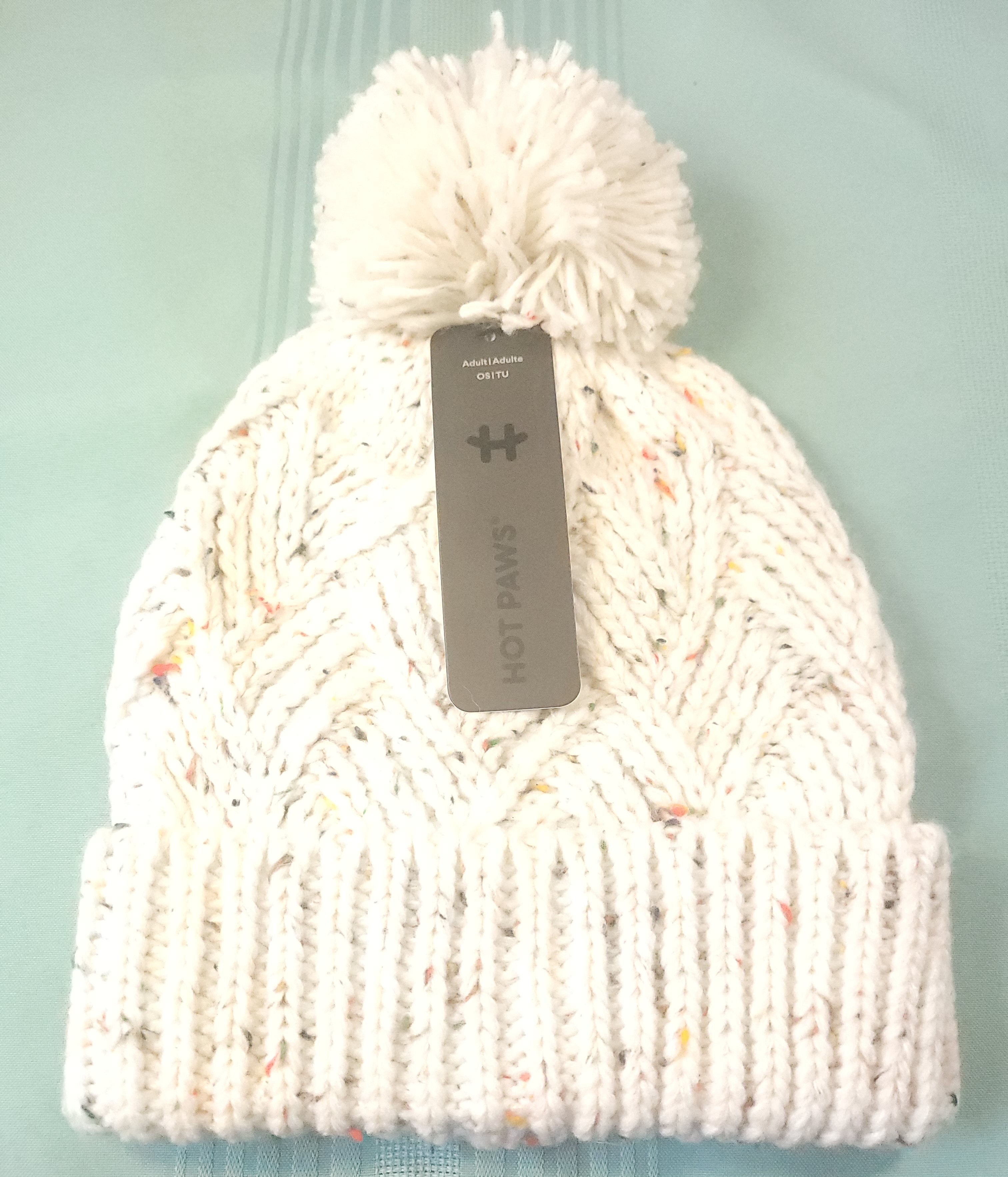Brand New Hot Paws Winter Hat with Pom-Pom – One Size (Adult)