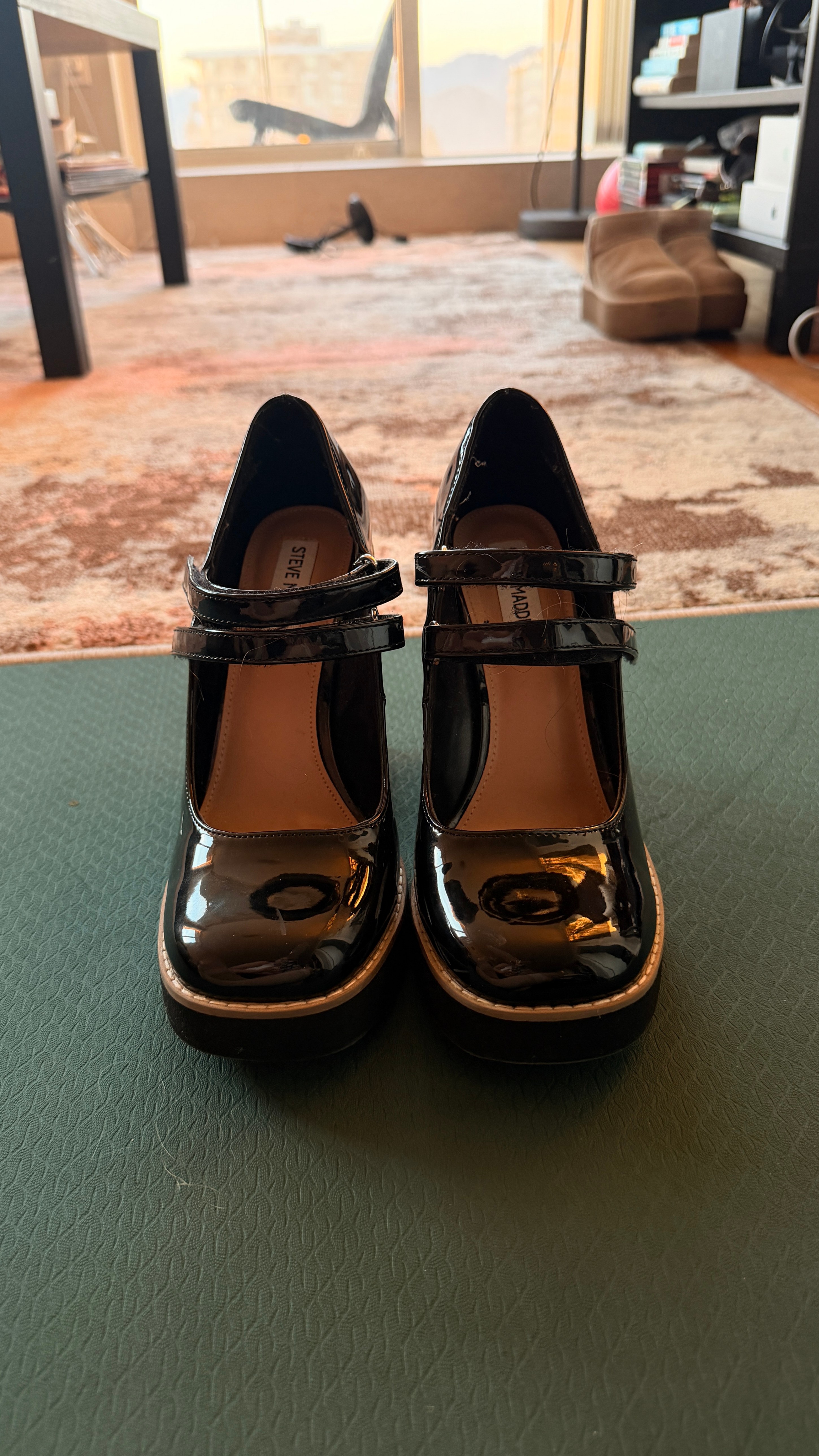 Steve Madden Black Patent Platform Mary Janes