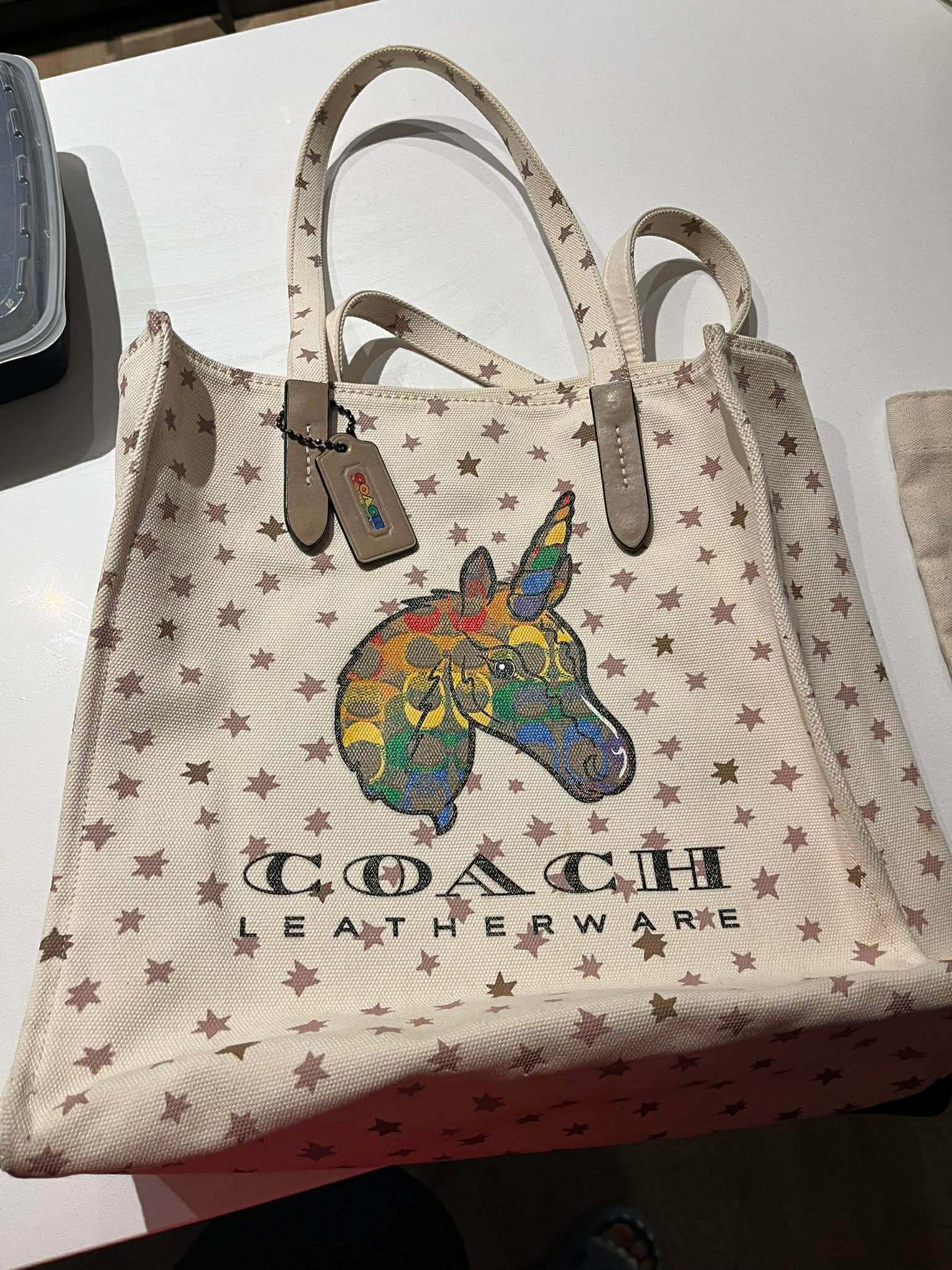 Rainbow Unicorn-Print Canvas Tote NWT - photo 5
