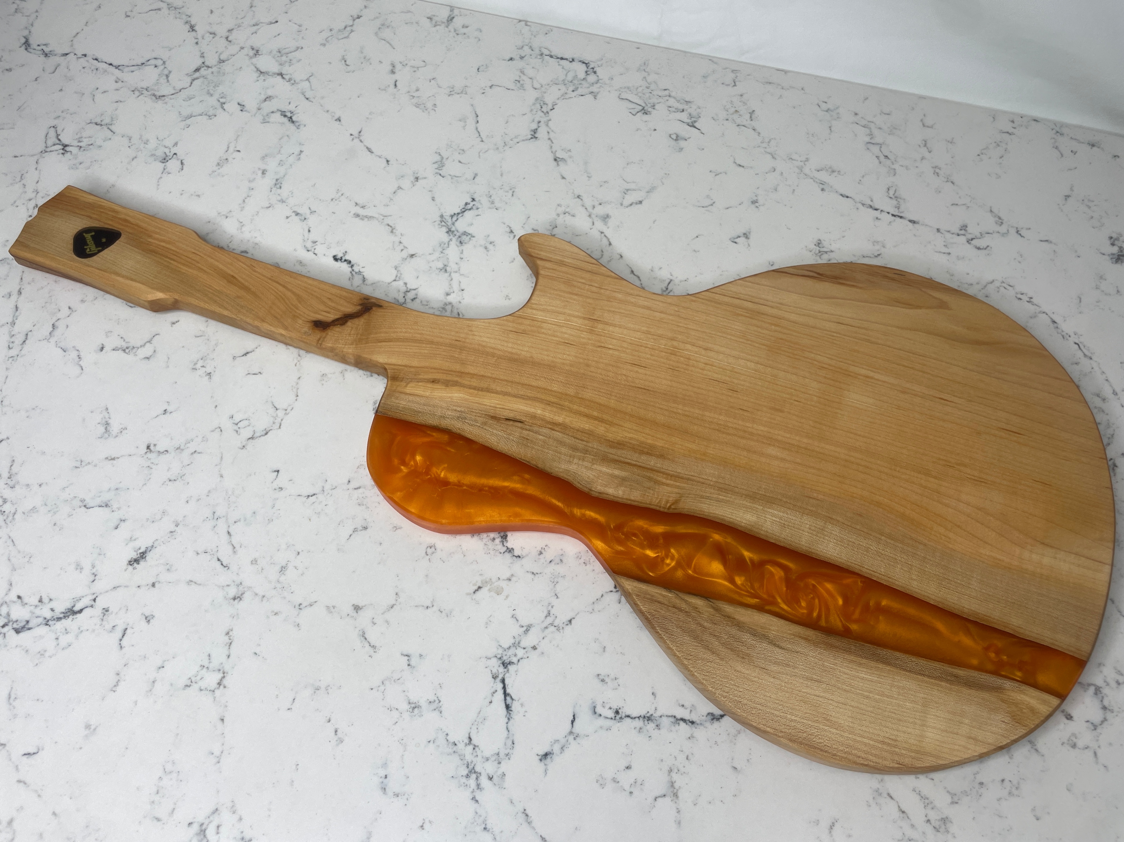 "Guitar"-Erie Board (Gibson Charcuterie Board w/ Orange Epoxy) - photo 4