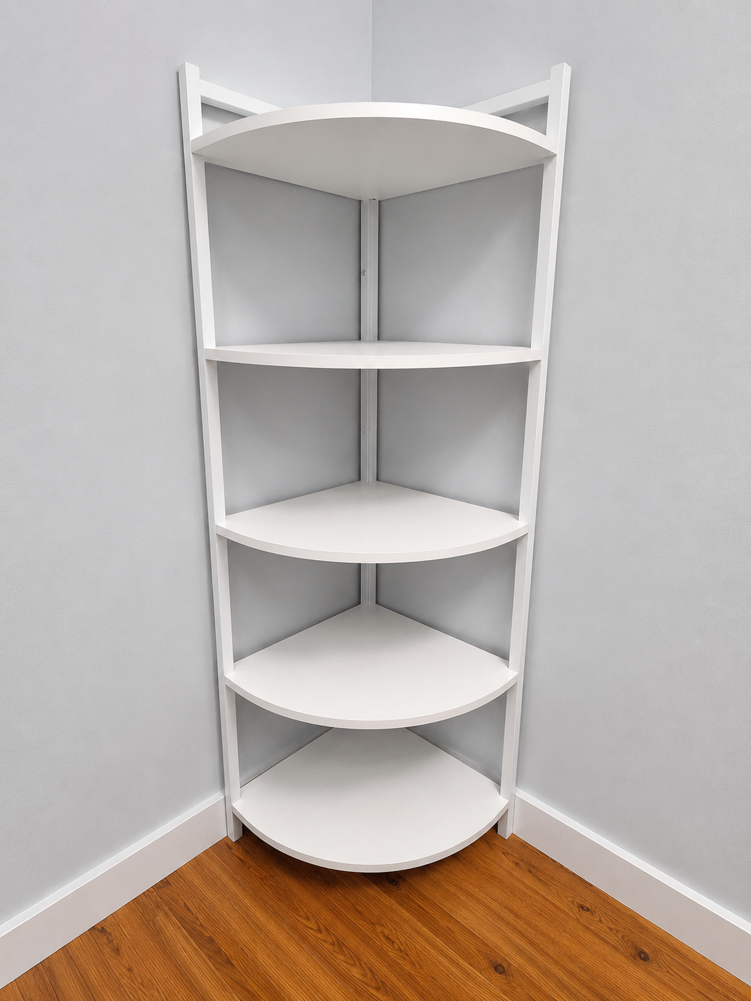 White 5-Tier Corner Shelf Unit