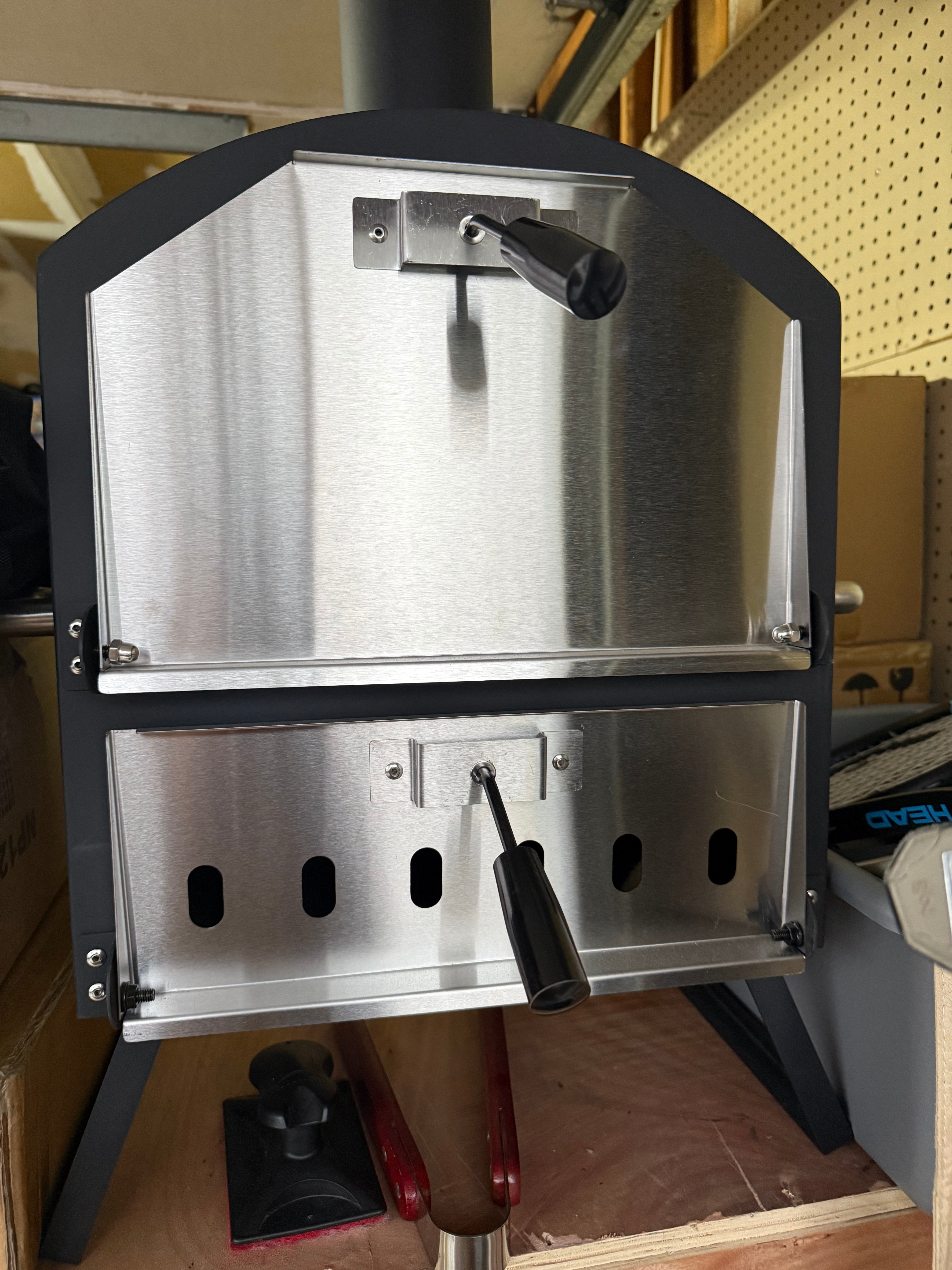 Costway Wood Fired Pizza Oven - 2-Layer Outdoor Pizza Maker
