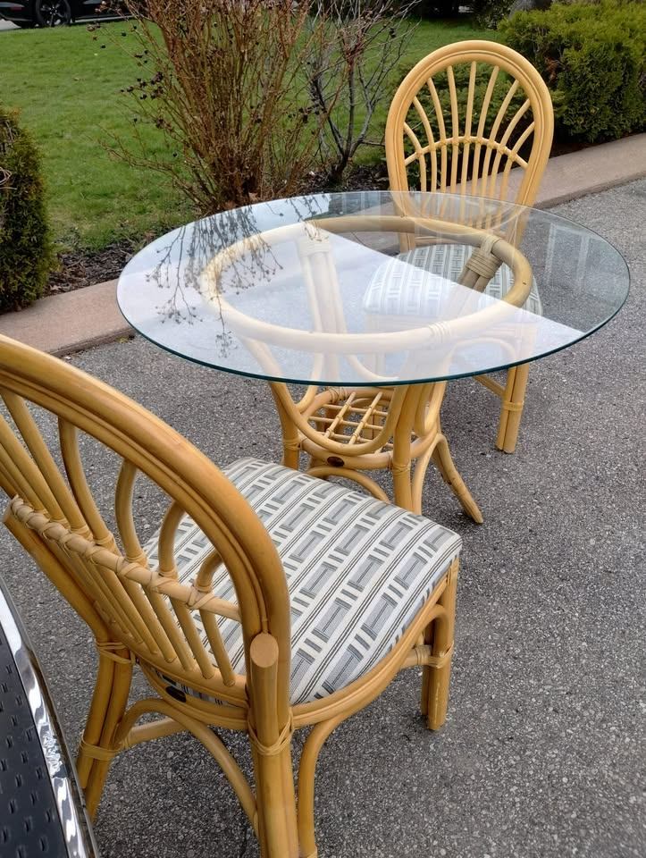 80's Retro 3-Piece Boca Rattan Wicker Set - photo 2