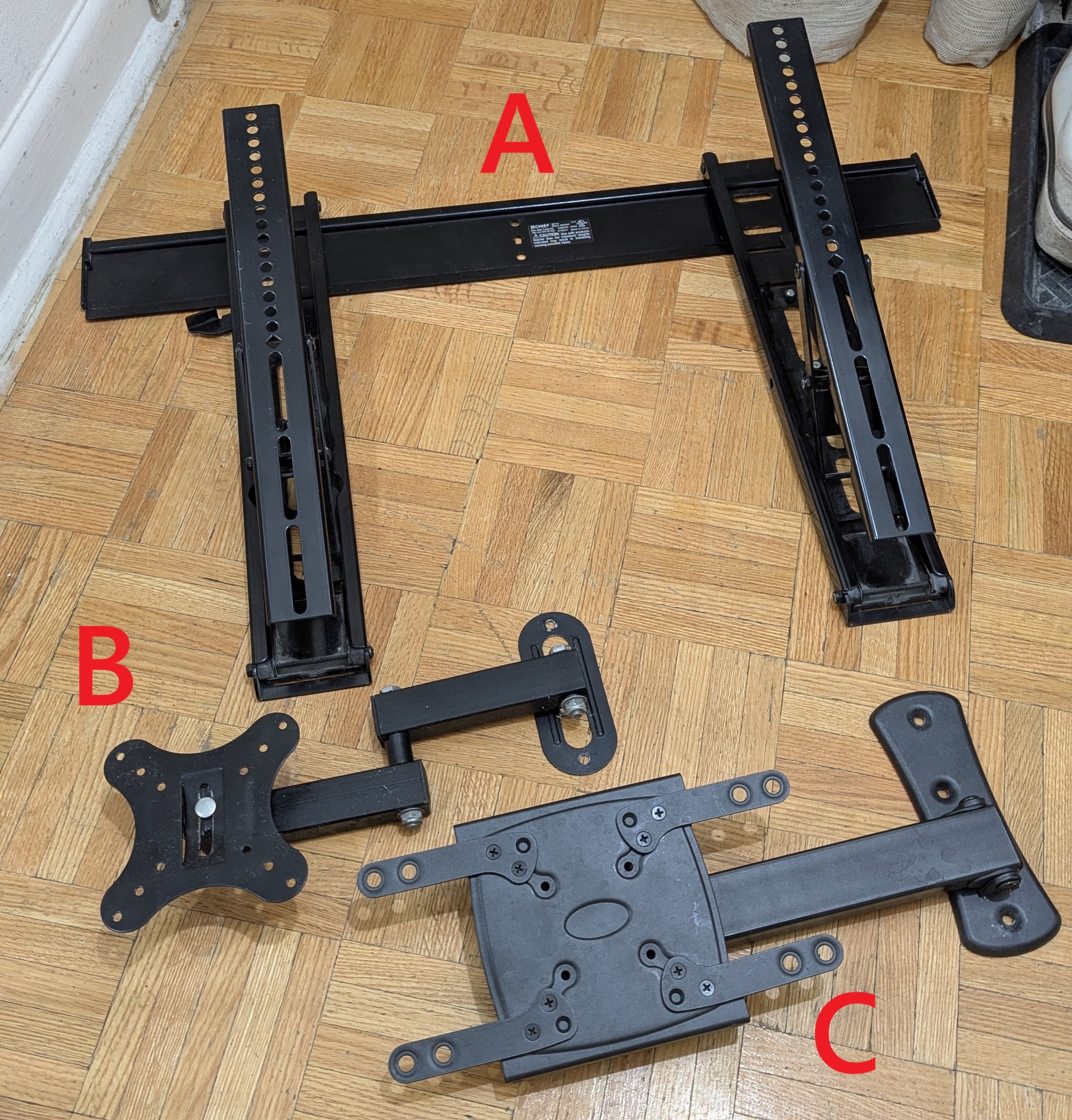 Sold as is TV Wall Mount WITHOUT SCREWS/INSTALLATION KIT