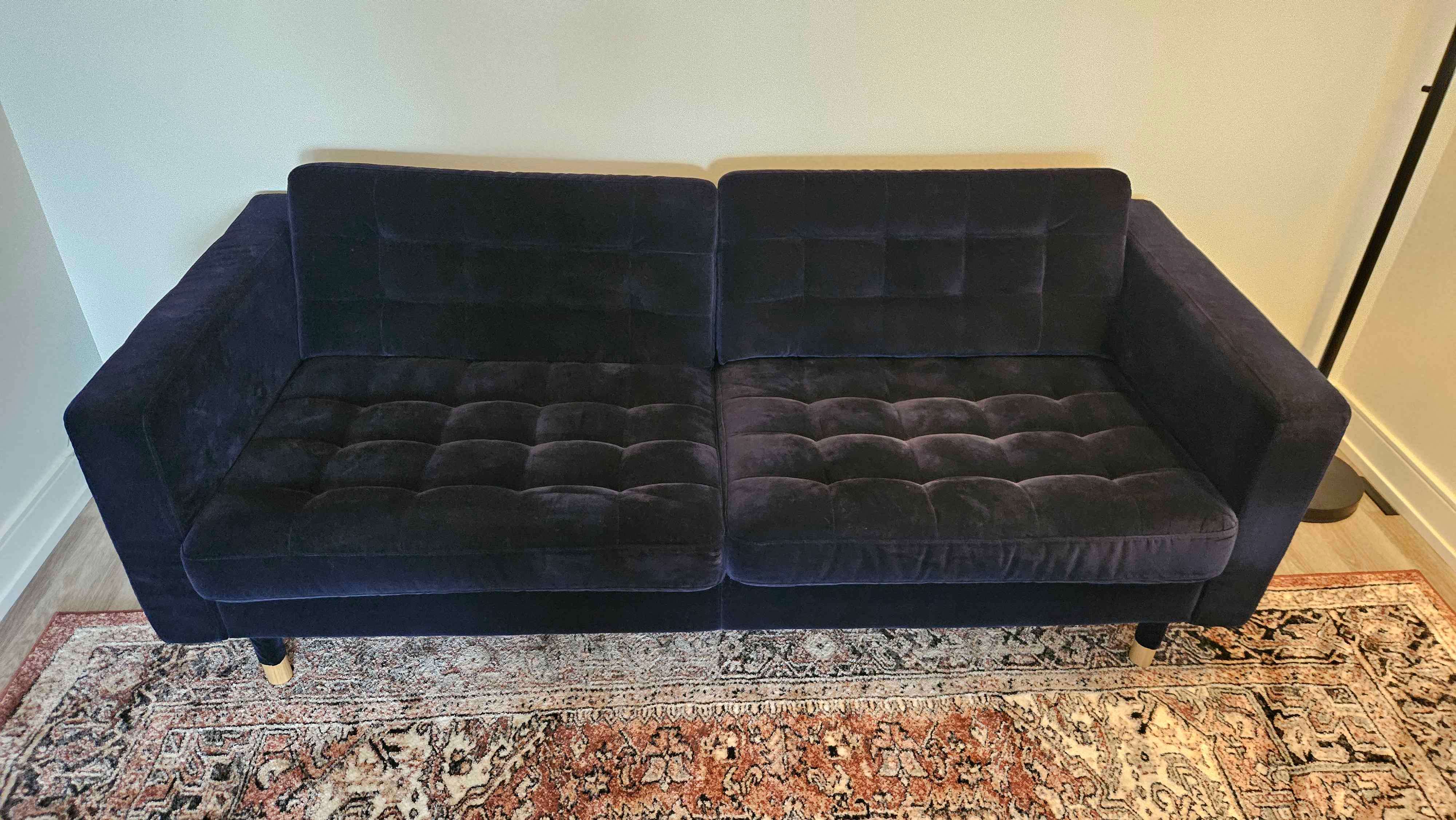 Ikea Love Sofa - Dark Blue Velvet Fabric - changeable cover - photo 2