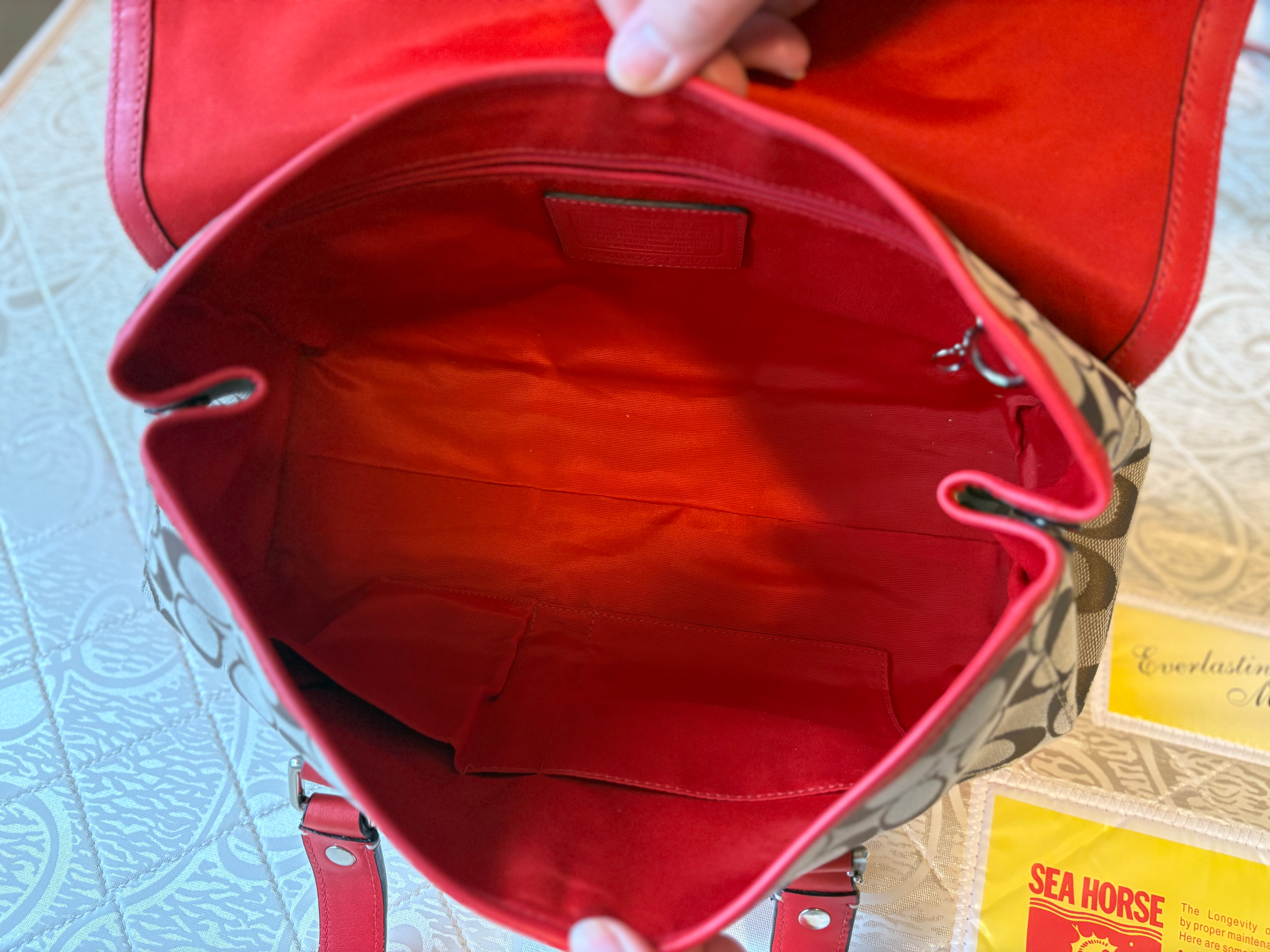 Coach Hampton Signature C Red Satchel - photo 4