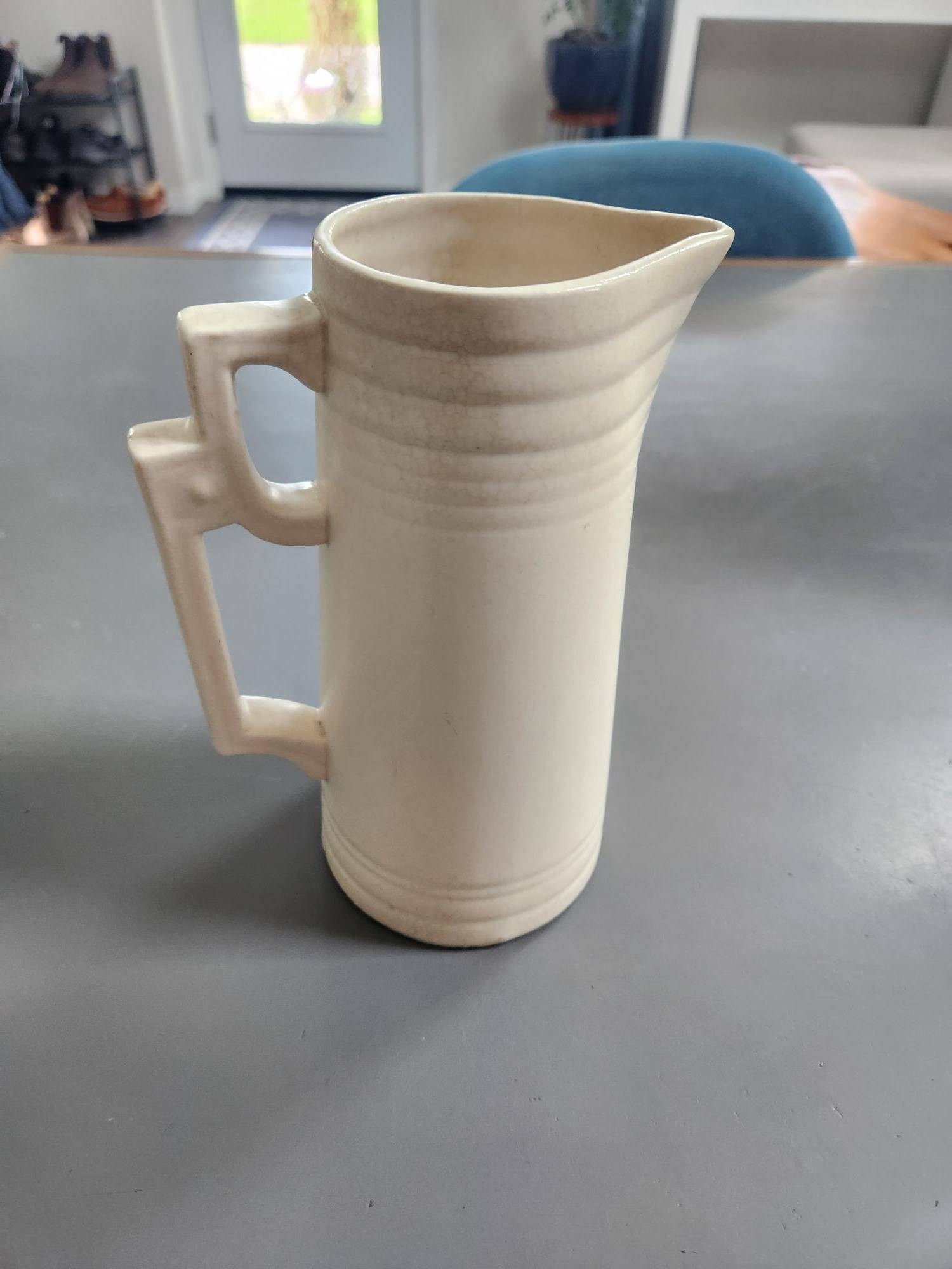 Art Deco Creamware Pitcher – Made in Japan (circa 1930s-1940s)