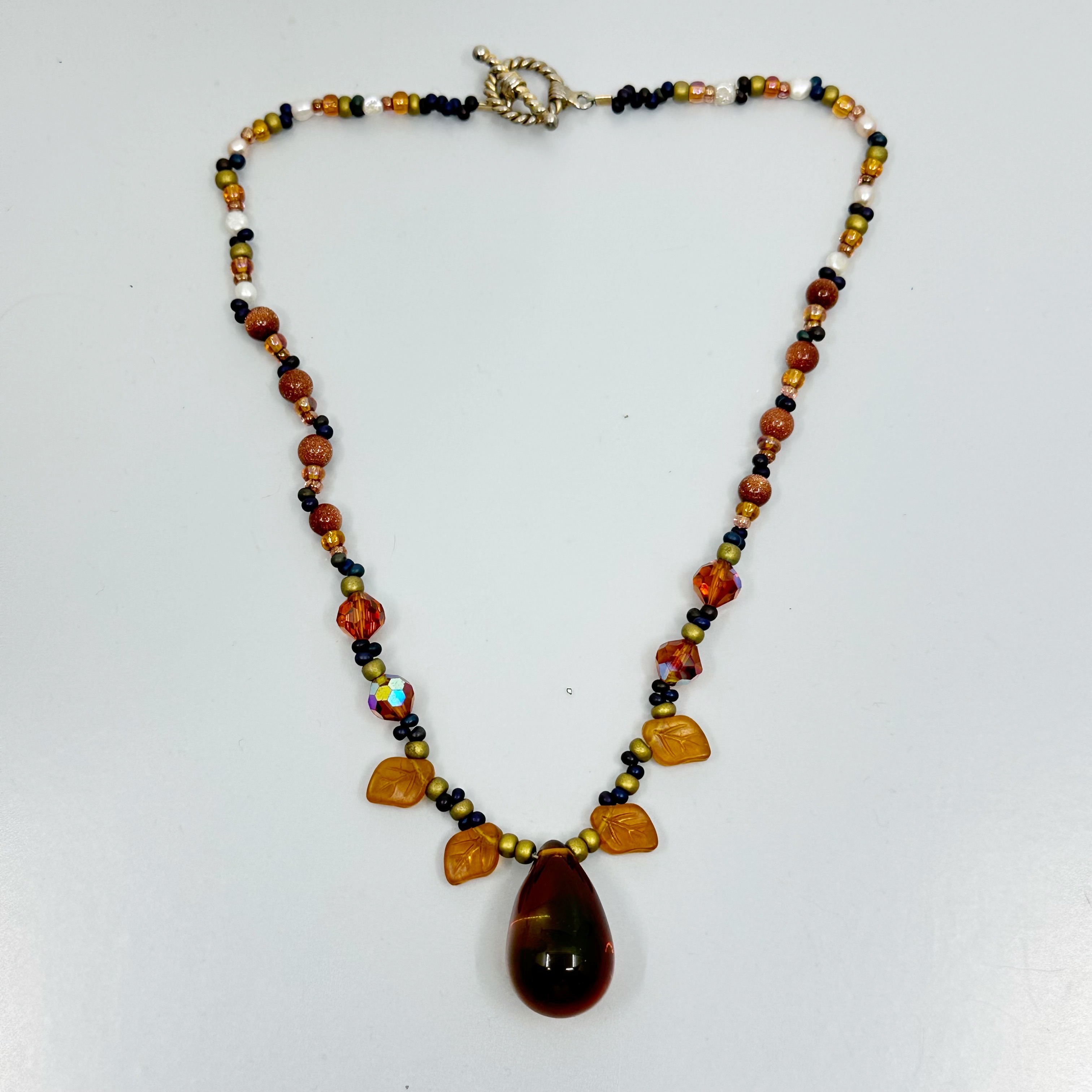 Hand Made cultured pearl & glass bead necklace - GM1049 - photo 4