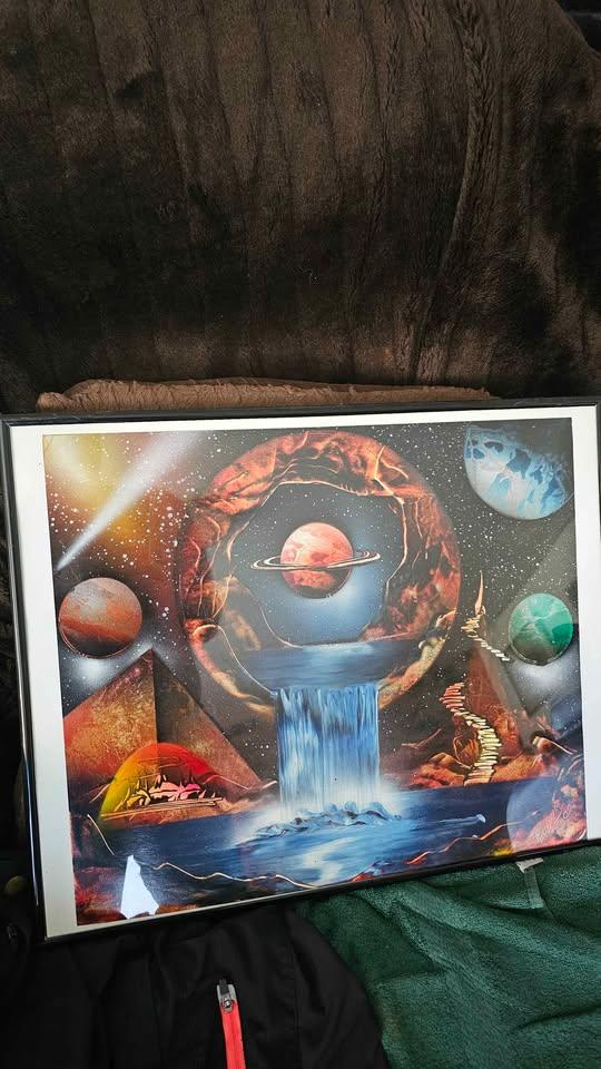 Framed Space Waterfall Art Print 2002 - photo 2
