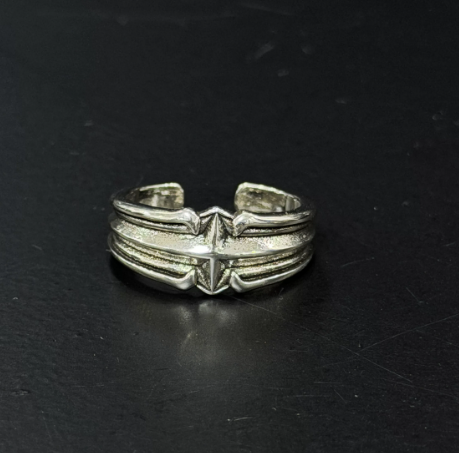 Adjustable Silver-Tone Ringa with Stars or Cross designs