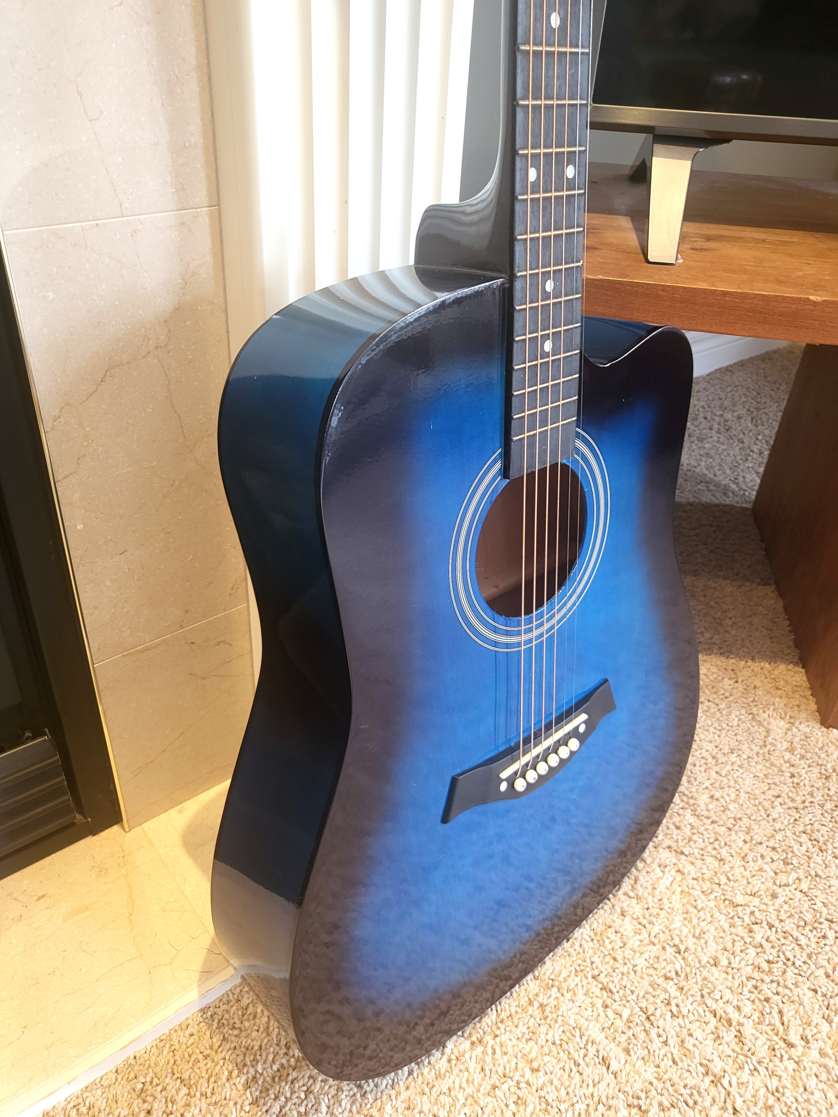 Brand New Acoustic guitar for beginners full size adults Blue - photo 3