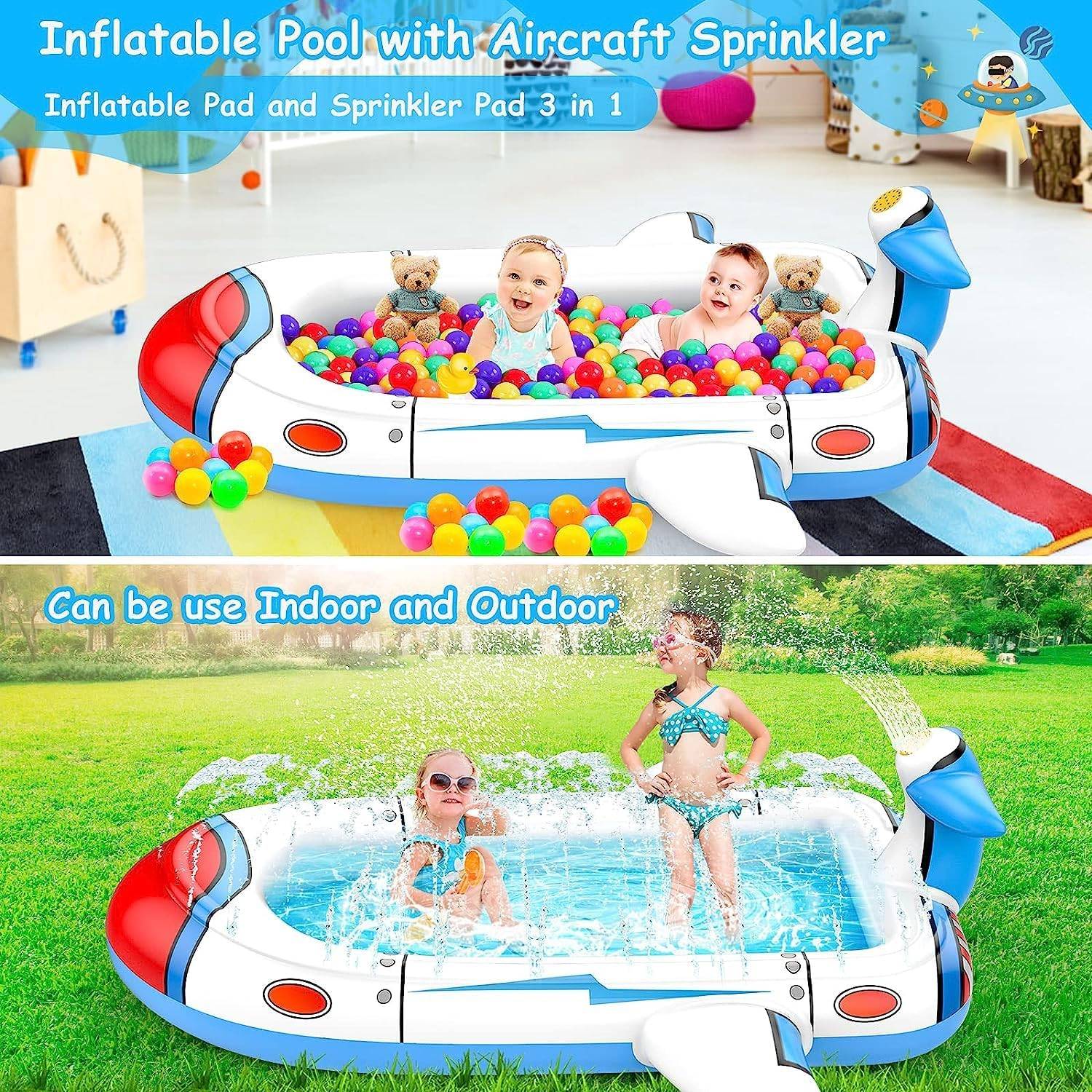 WELIN Splash Pad Sprinkler for Kids - 68" - photo 2