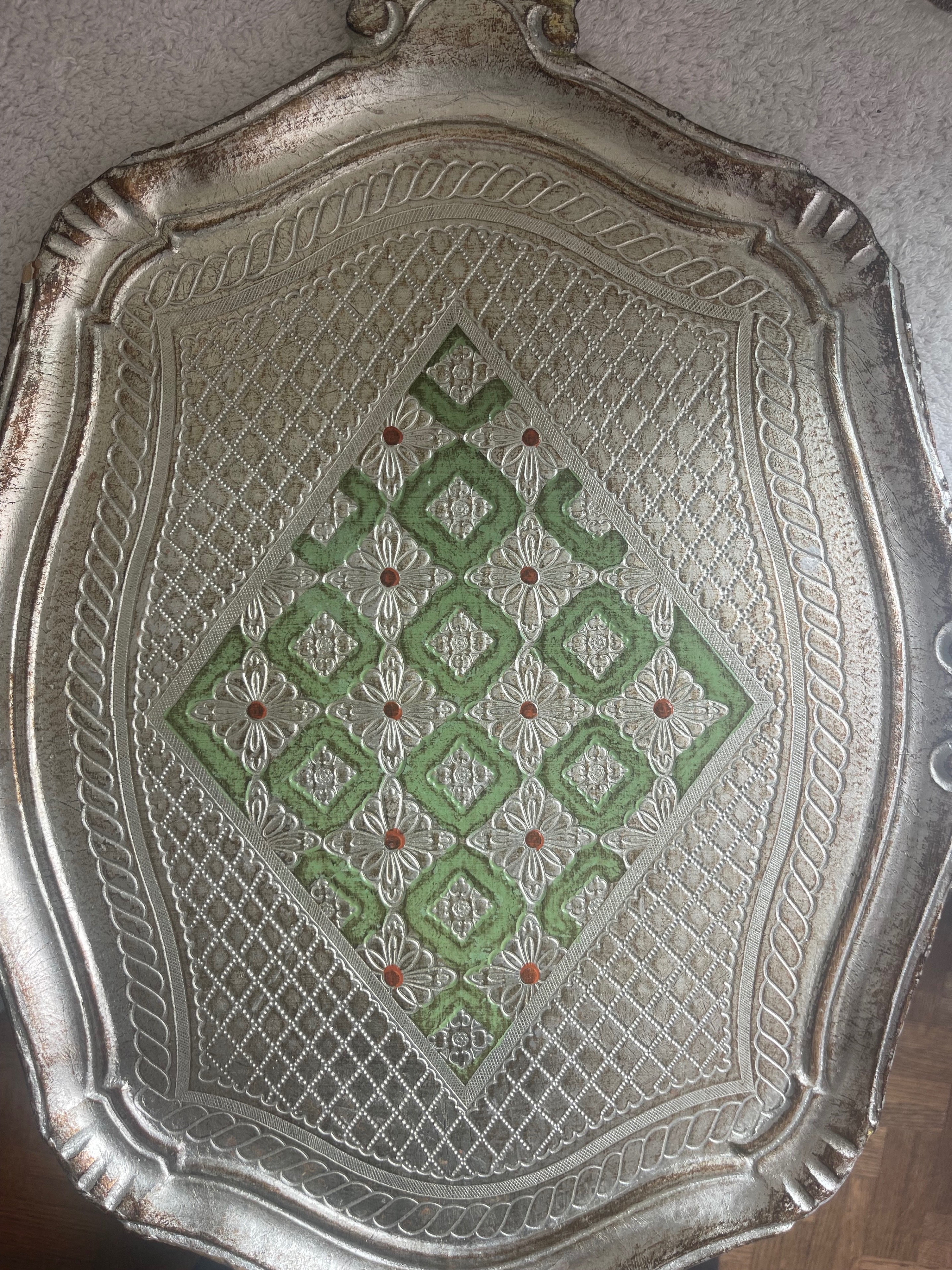 Large Vintage Italian Florentine Wood Serving Tray - photo 3