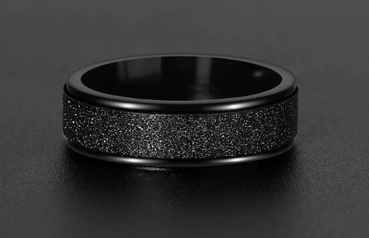 Black Sand Textured Ring - photo 2