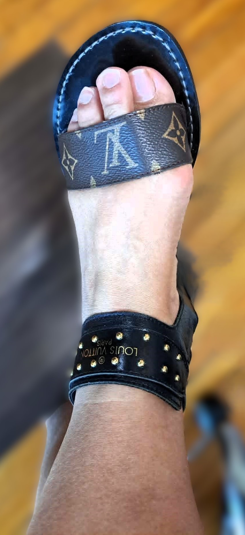Authentic Louis Vuitton Monogram Buckle Sandals Italy 38 JC4493