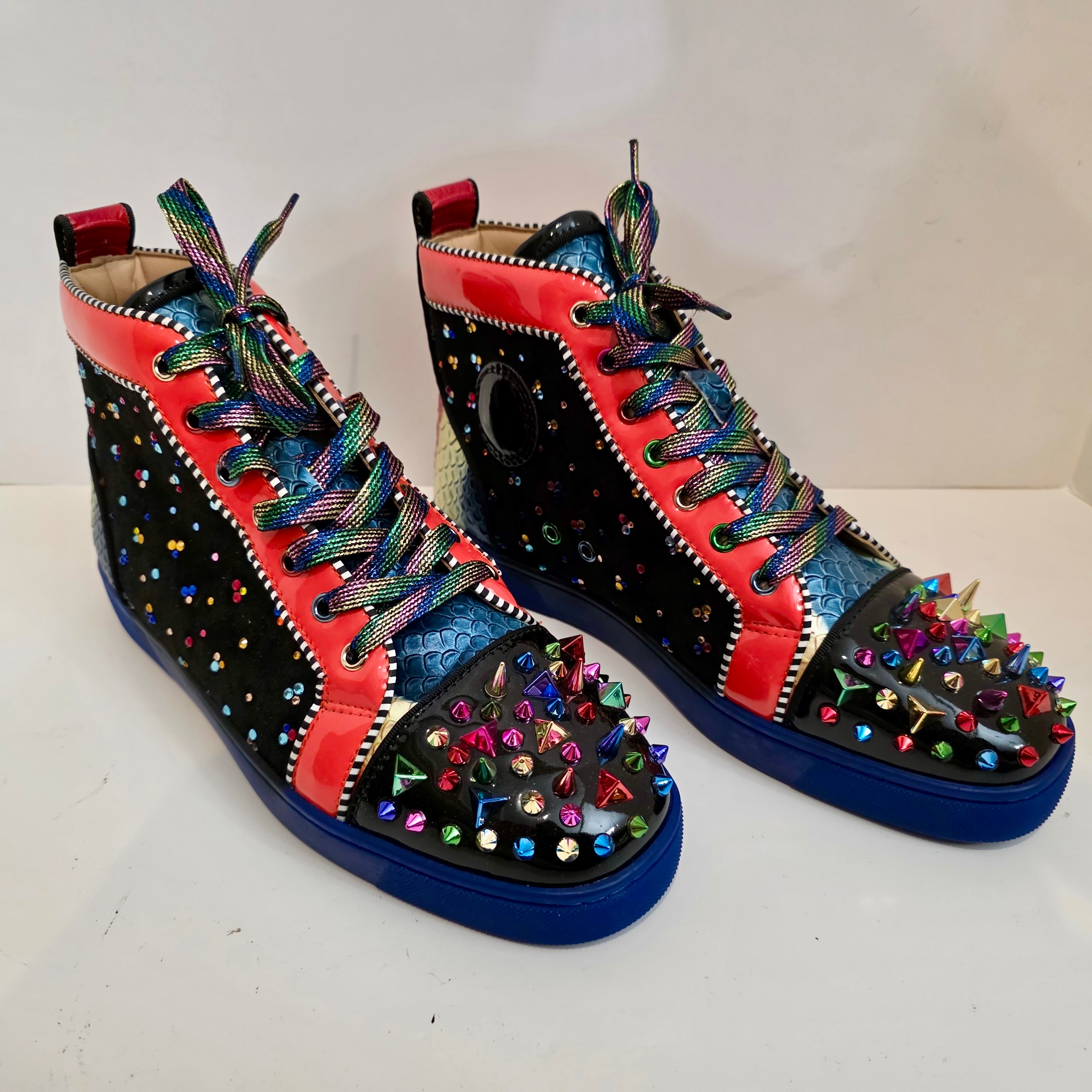 Christian Louboutin High-Top Spikes Sneakers Multi-Colored 41 - photo 2