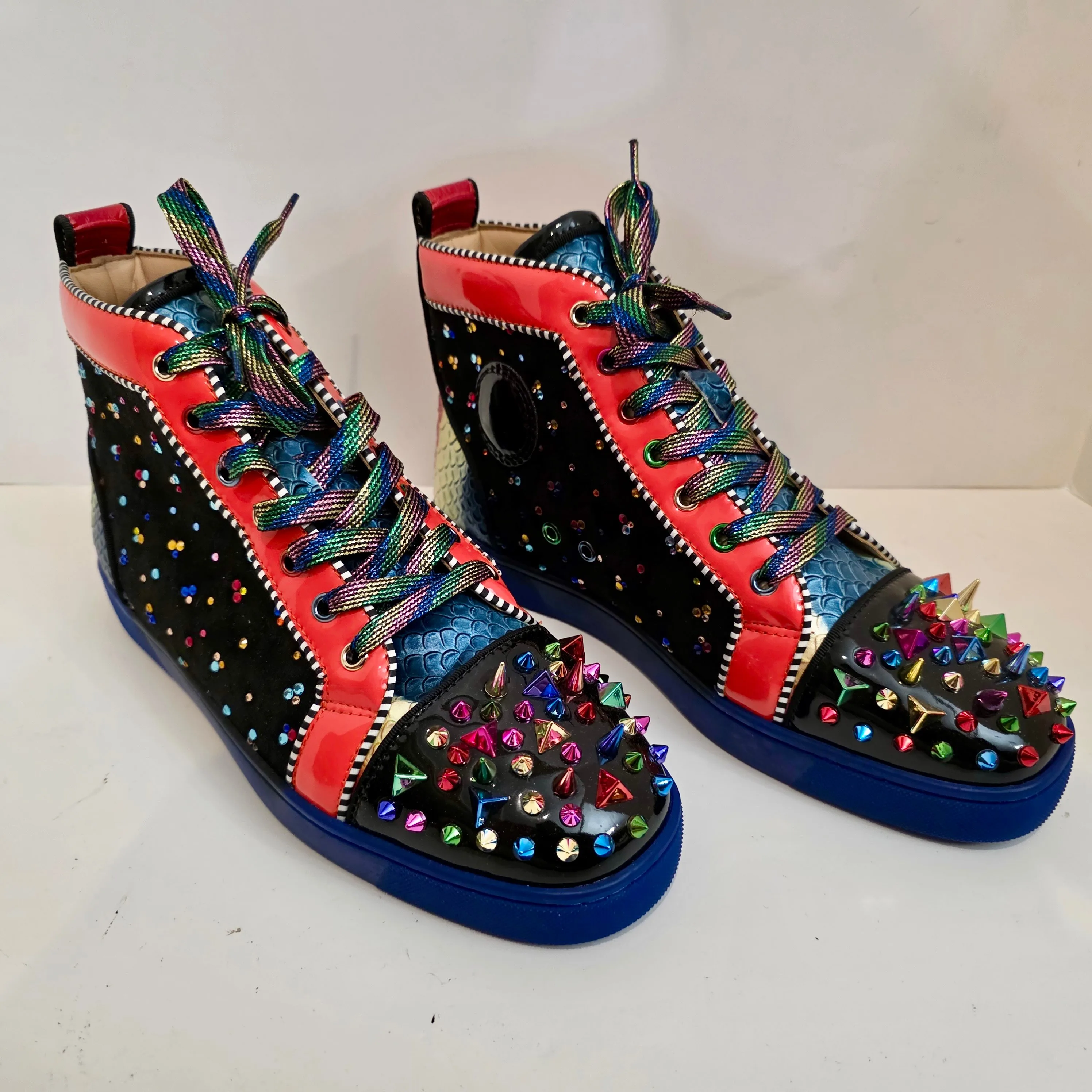 Christian Louboutin High-Top Spikes Sneakers Multi-Colored 41 - photo 2