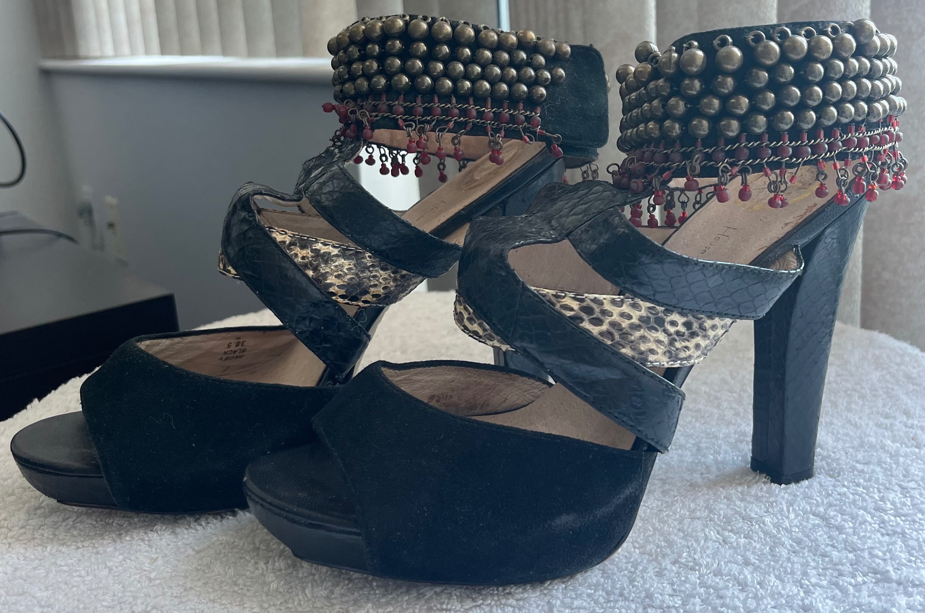 House of Harlow Beaded Snakeskin Heels (Size 8) - photo 2