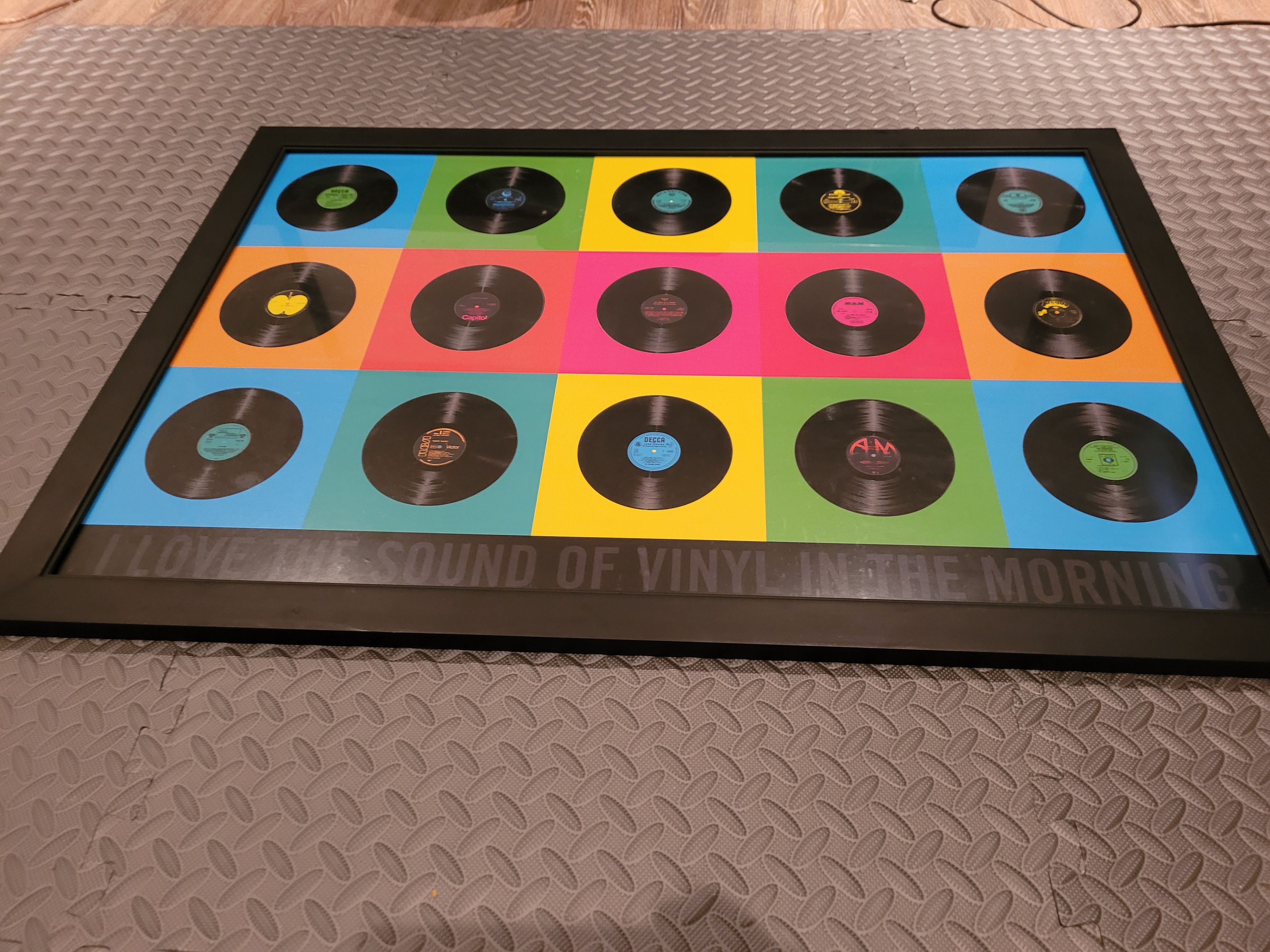 "I Love The Sound Of Vinyl In The Morning" framed poster
