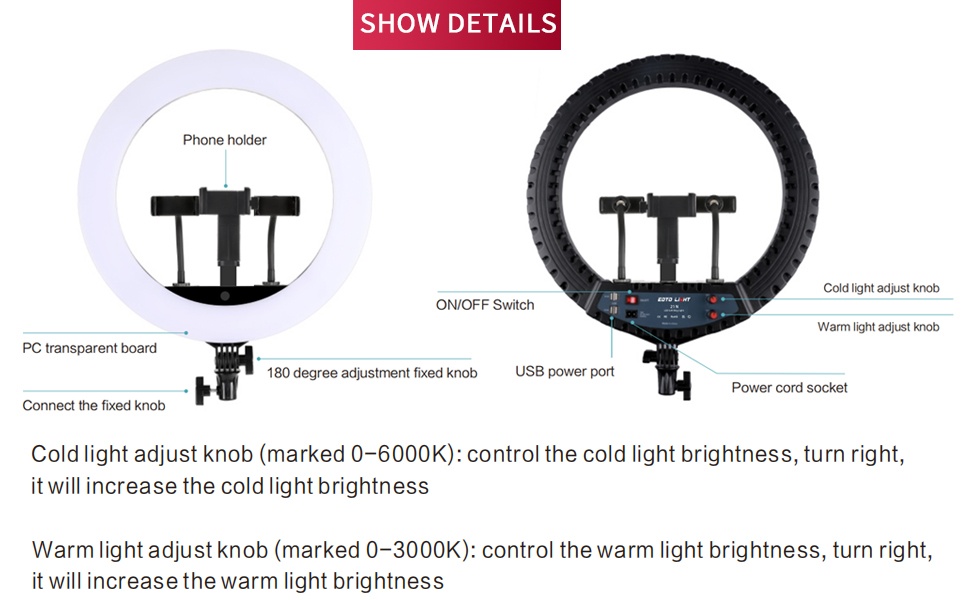21” Professional LED Ring Light with Tripod + Remote + Carry Bag - photo 4