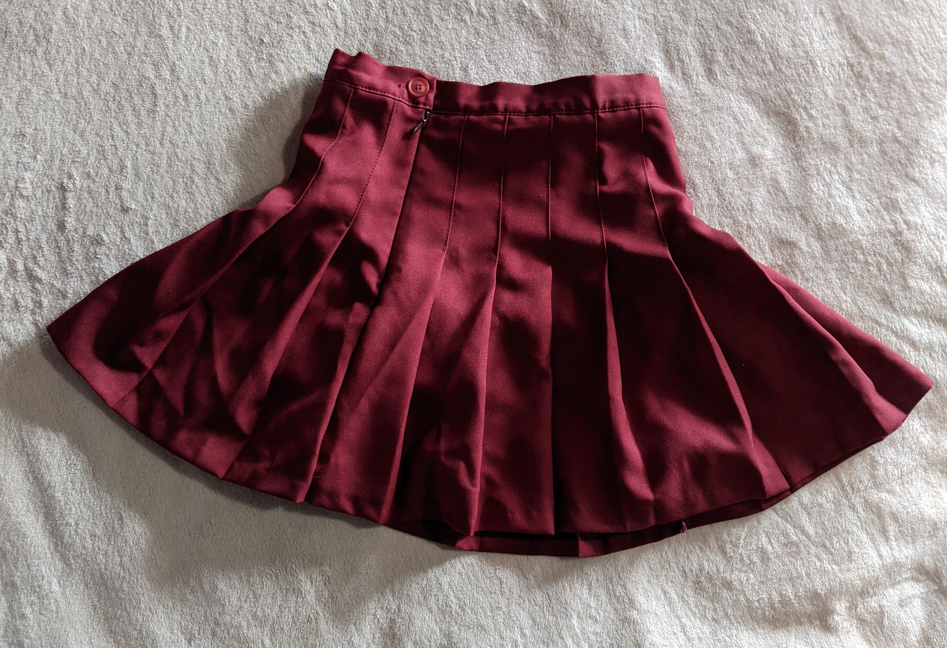 Red Pleated A-line Skirt - photo 2