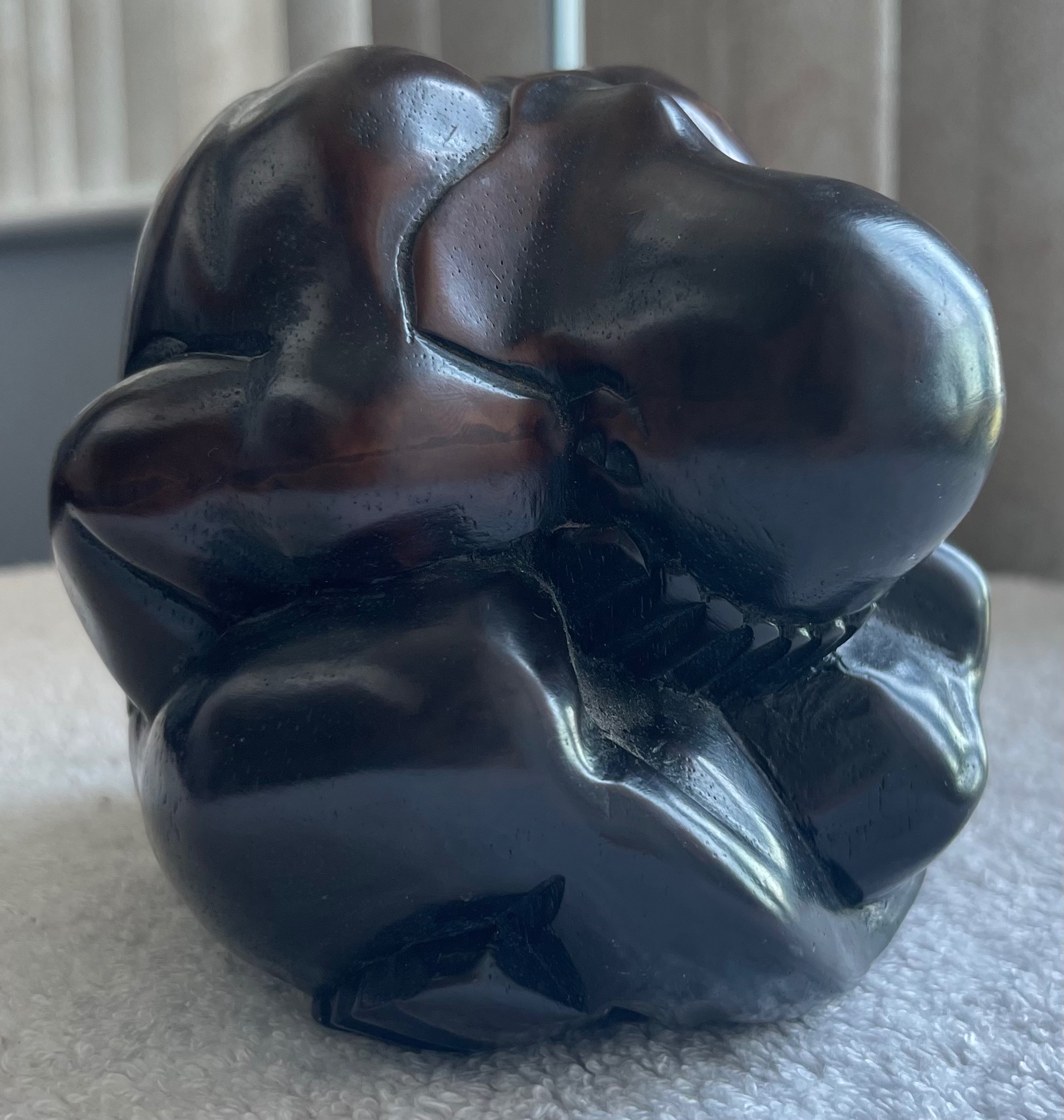 Vintage Heavy Solid Ceramic Weeping Buddha Figurine