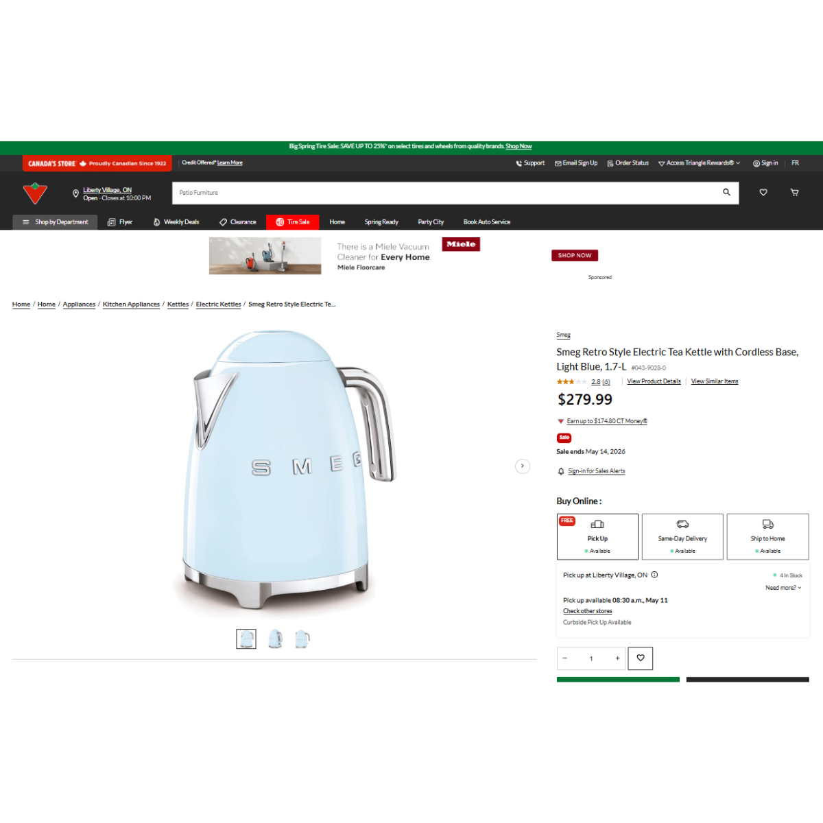 Store Price $316-Sealed Unopened Smeg Retro Style Kettle, 1.7-L - photo 2