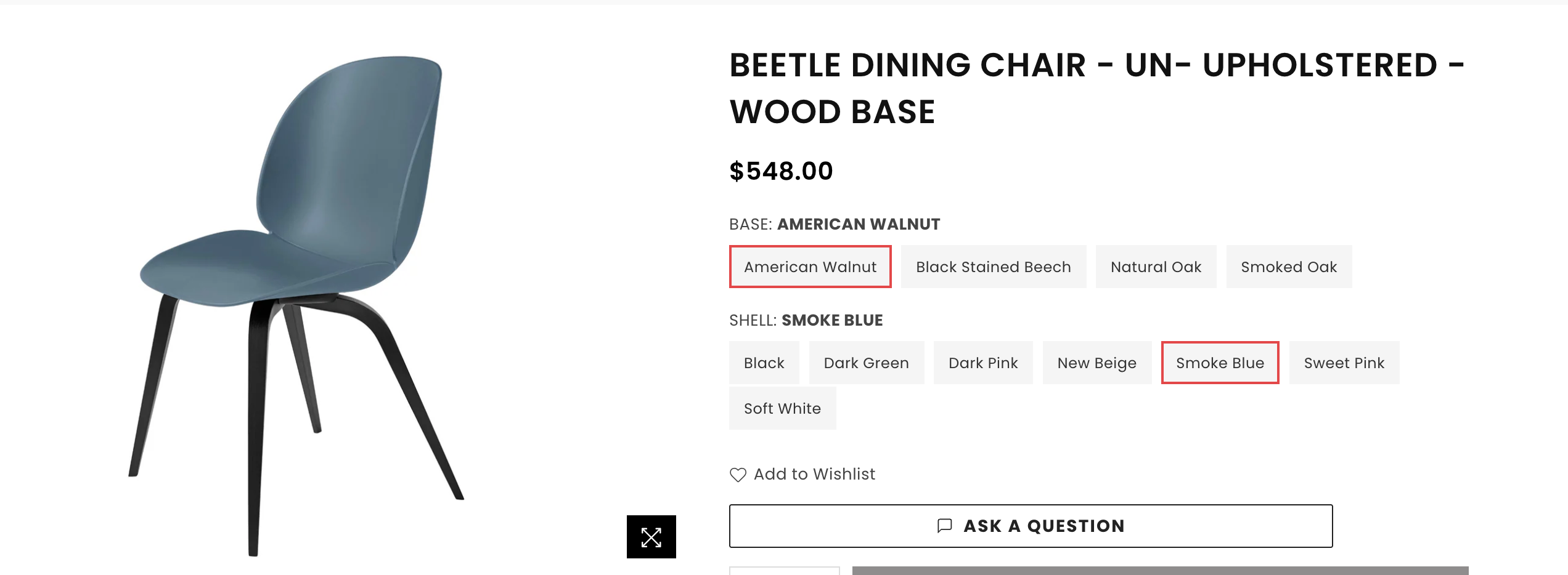 BRAND NEW. Gubi Beetle Dining Chairs - Set of 4 - Smoke Blue - photo 2