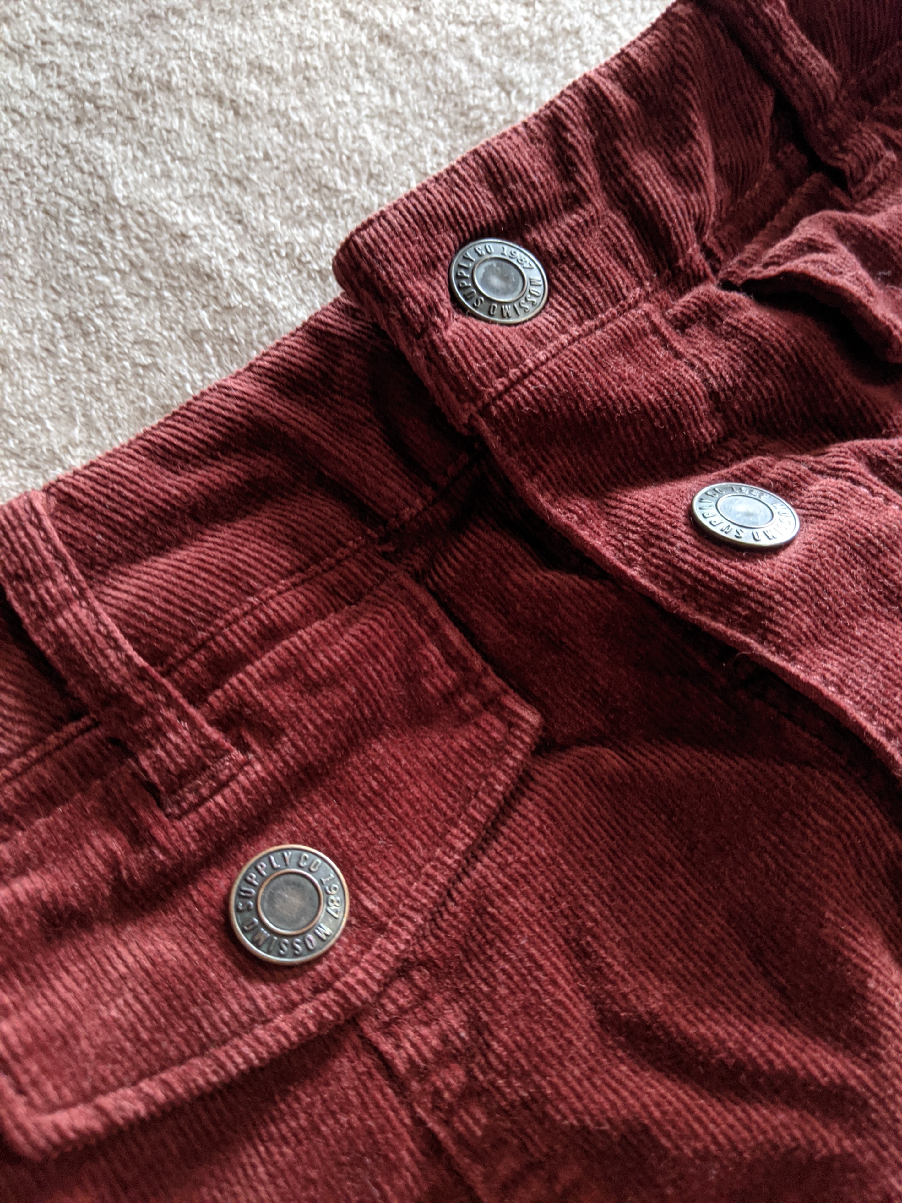 Red Button-Down Denim Mini Skirt - photo 5