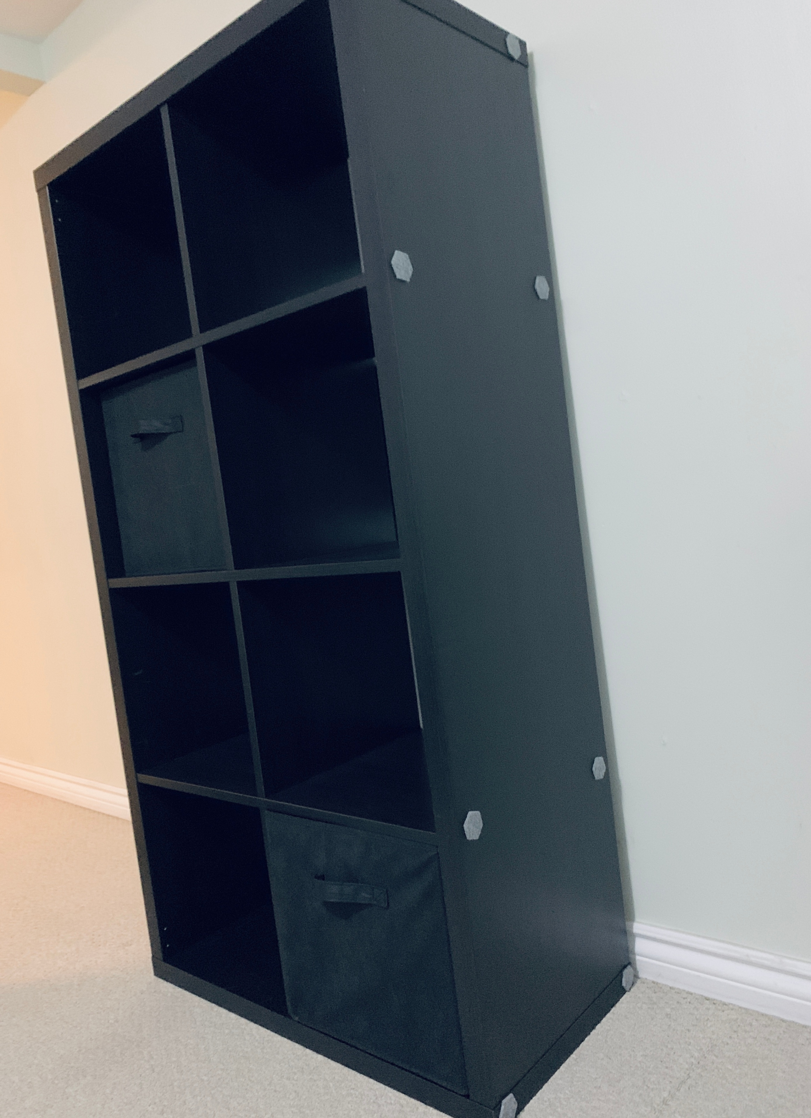 IKEA Shelf unit, KALLAX black-brown + 4 Cloth Storage bins - photo 5