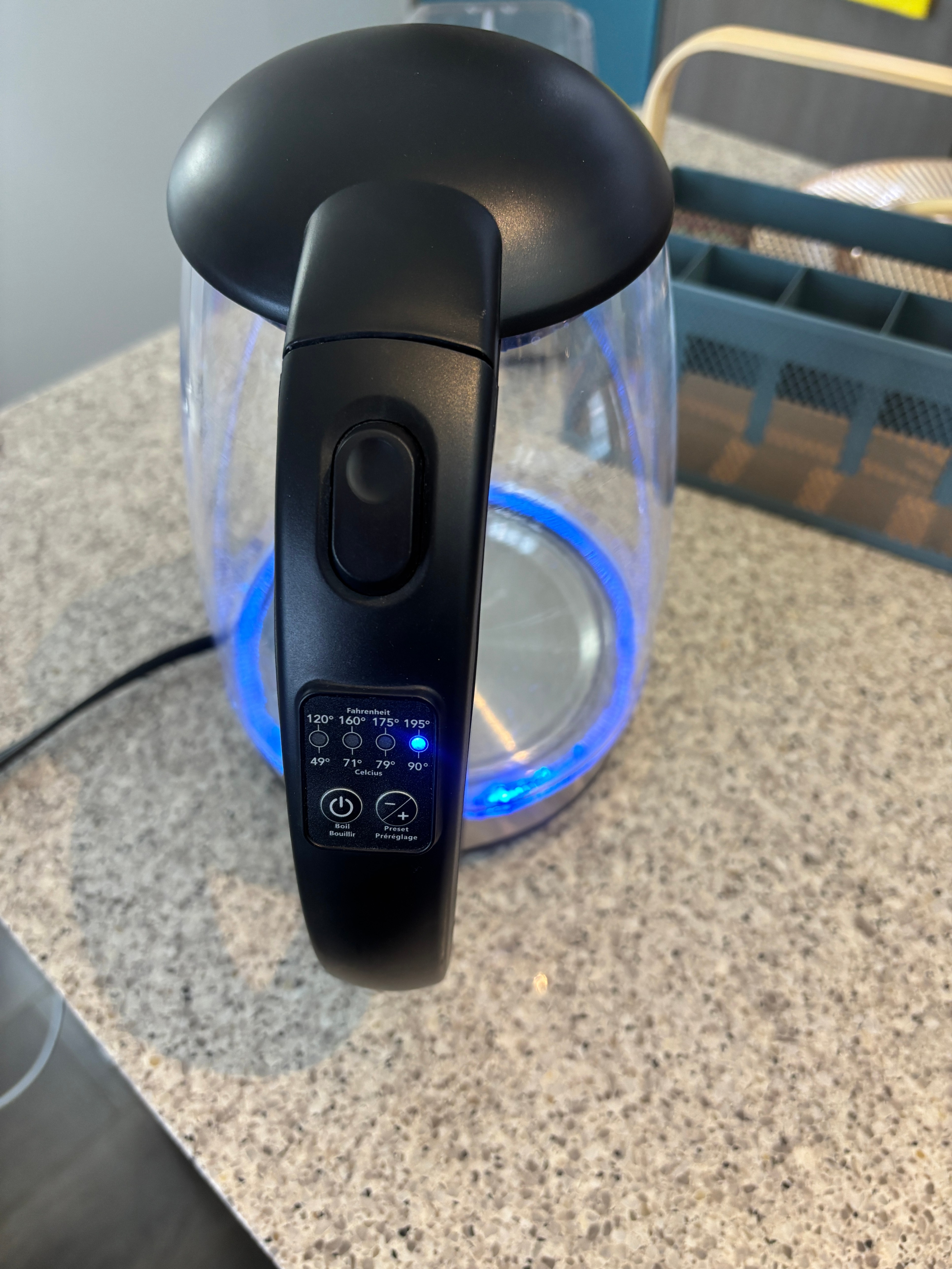 Digital Glass Electric Kettle with LED Temp Control - Like New!