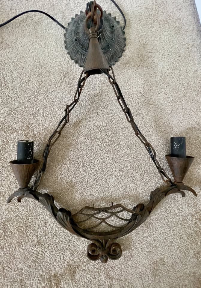 Vintage Wrought Iron Hanging Light Fixture – Rare Find - photo 5