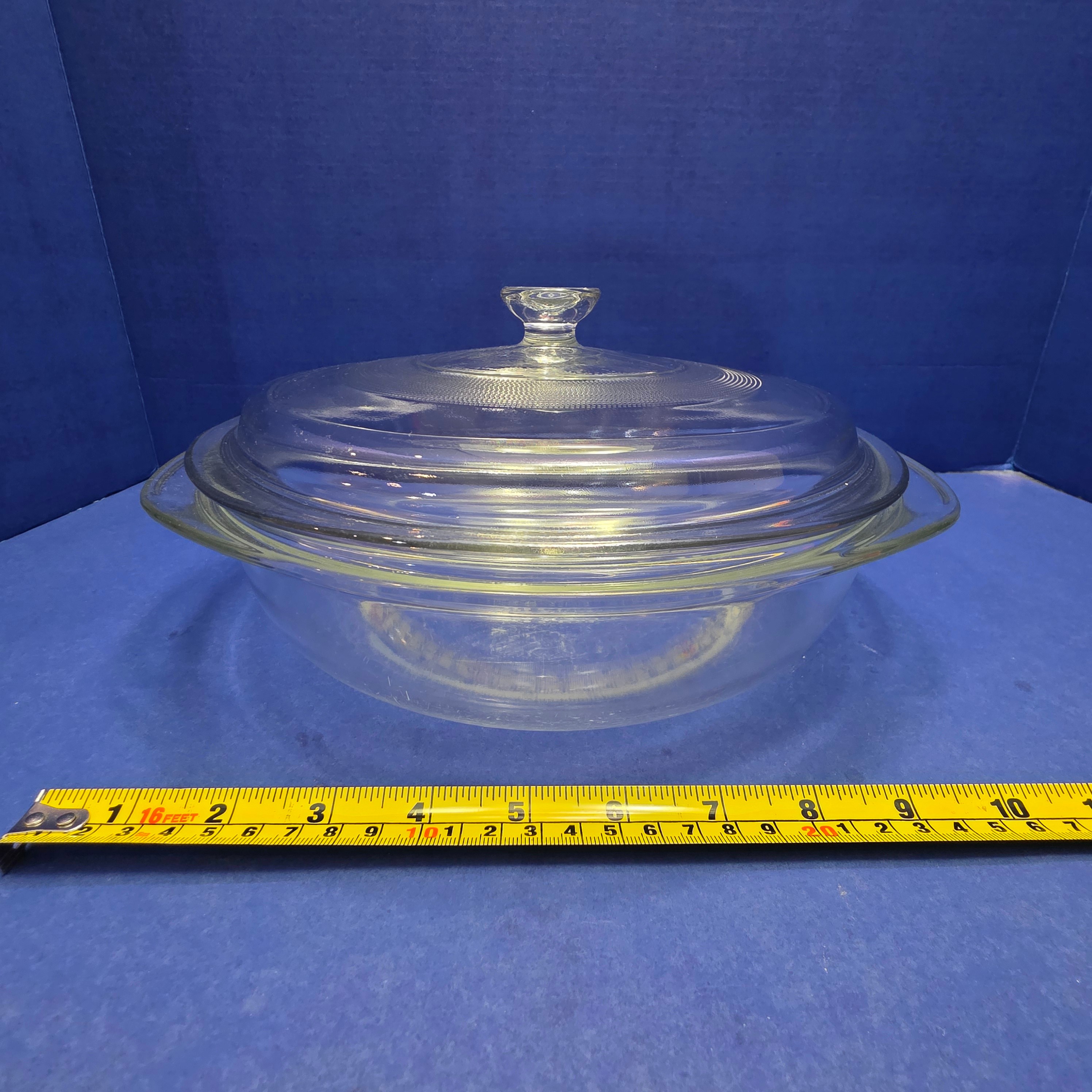 Round Pyrex Glass Casserole Dish with Lid (D)