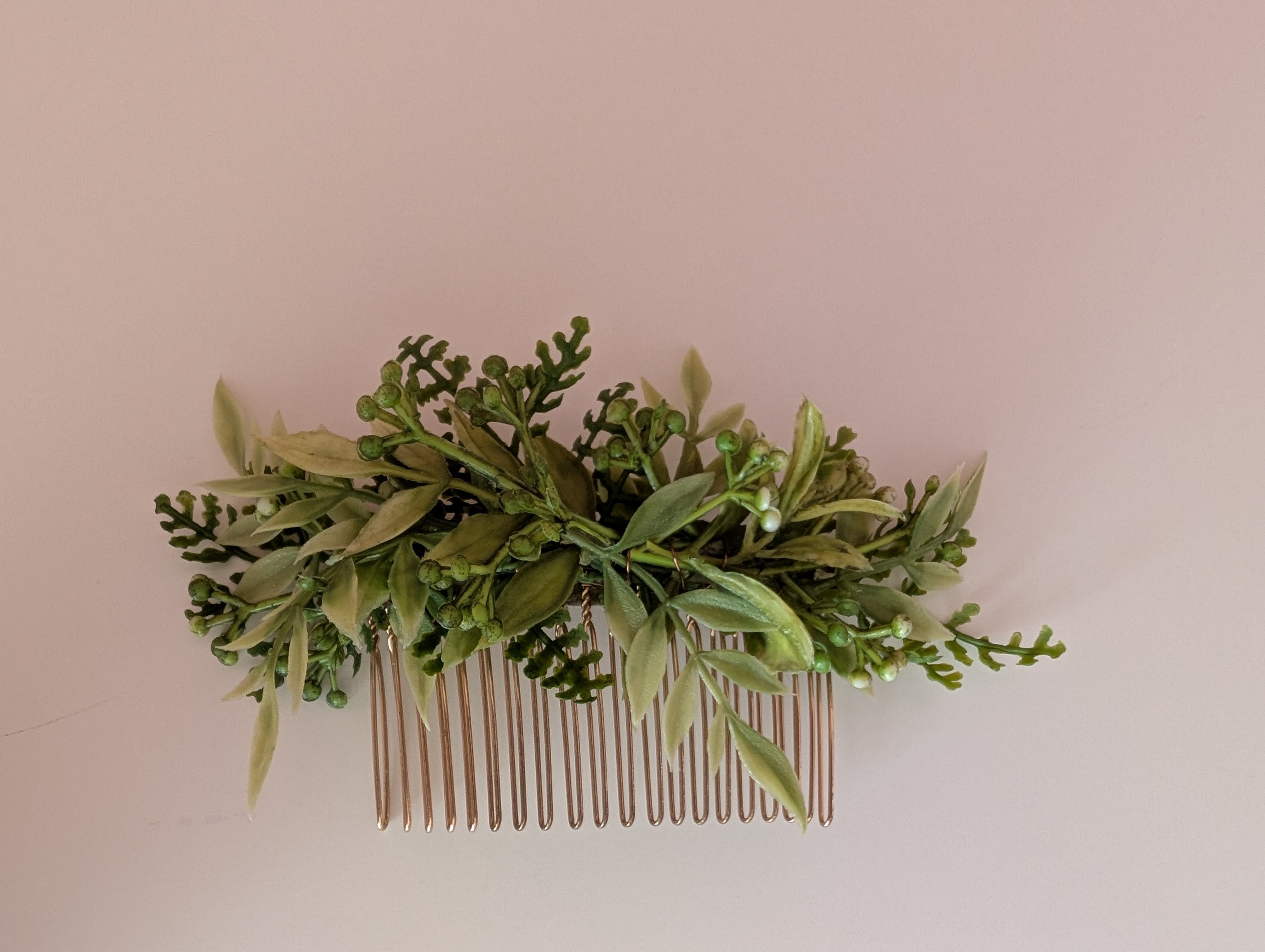Handmade Greenery Comb, Hair Accessory, Boho Wedding/Bridal