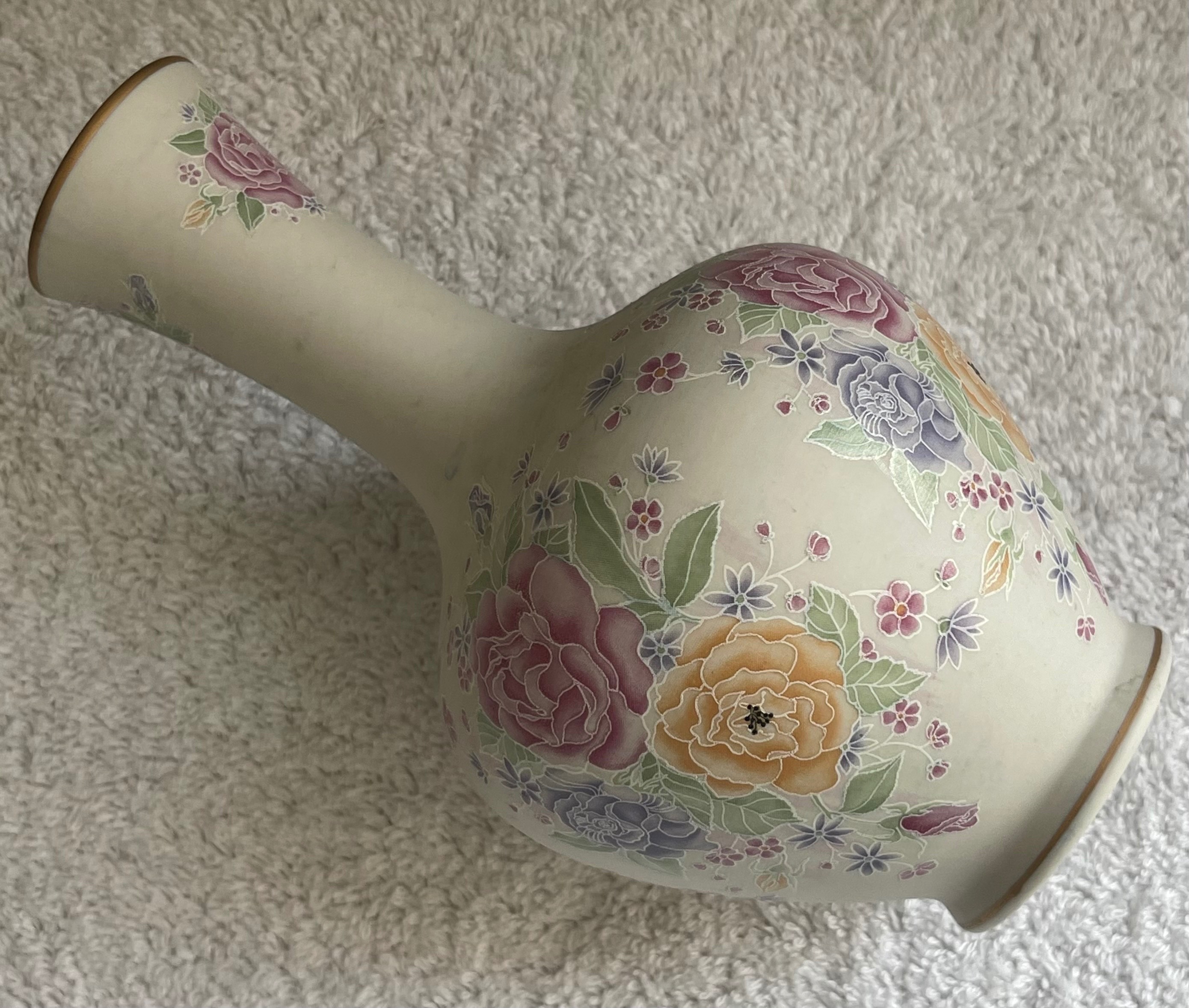 Vintage Hand-Painted Ibis Portugal Porcelain Vase - photo 2